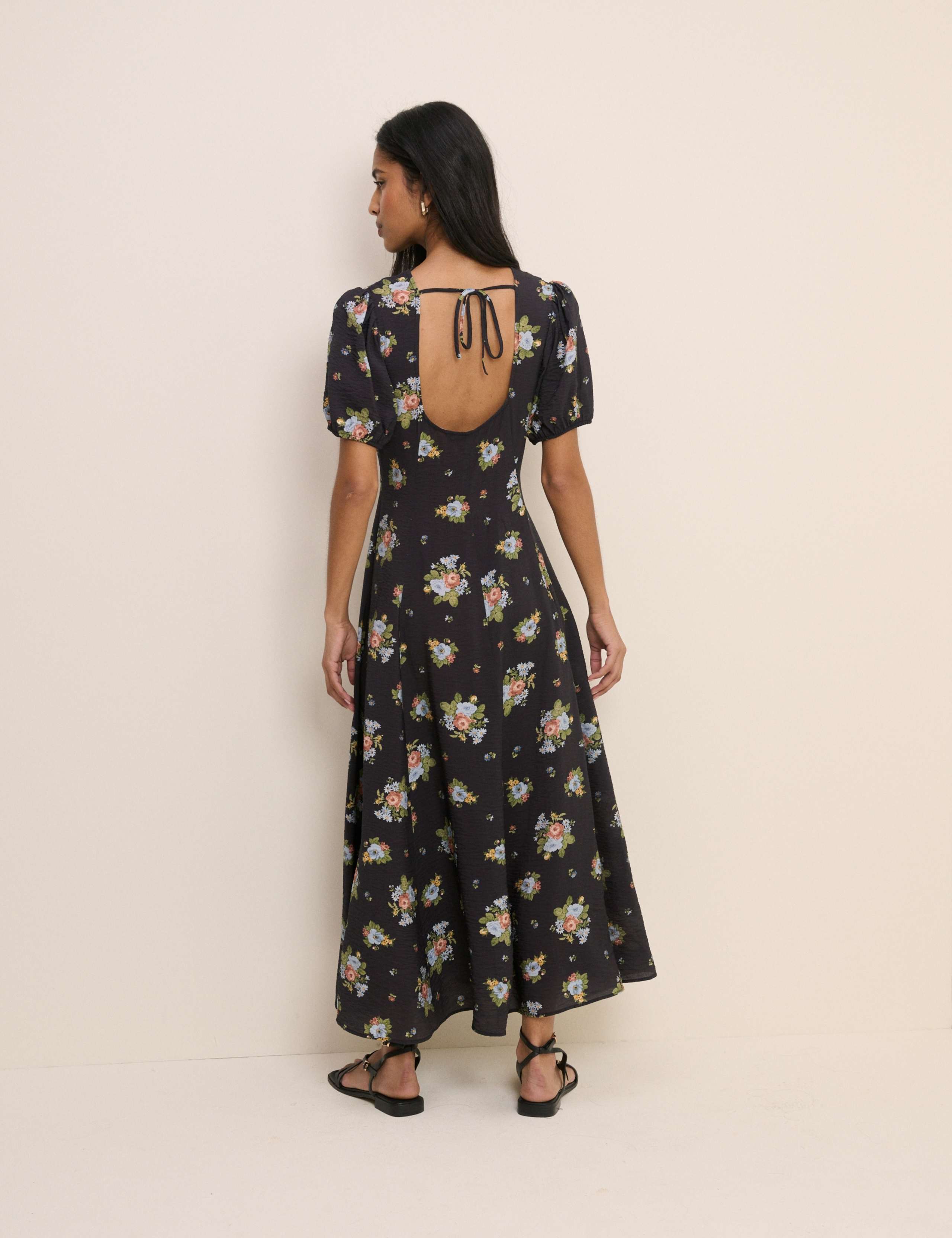 Lyocell Rich Floral Midi Tea Dress 3 of 5