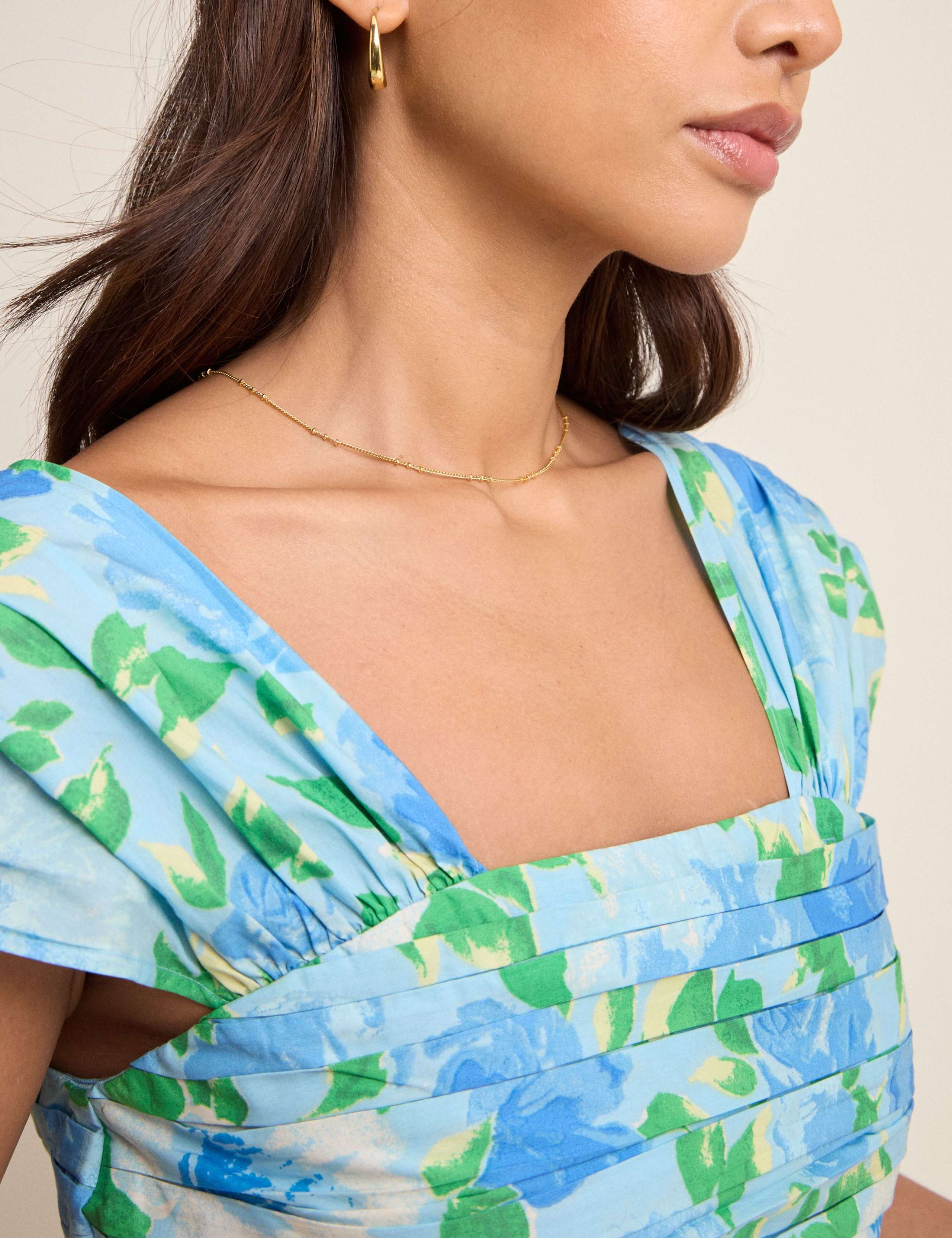 Pure Cotton Floral Square Neck Midaxi Dress 5 of 5