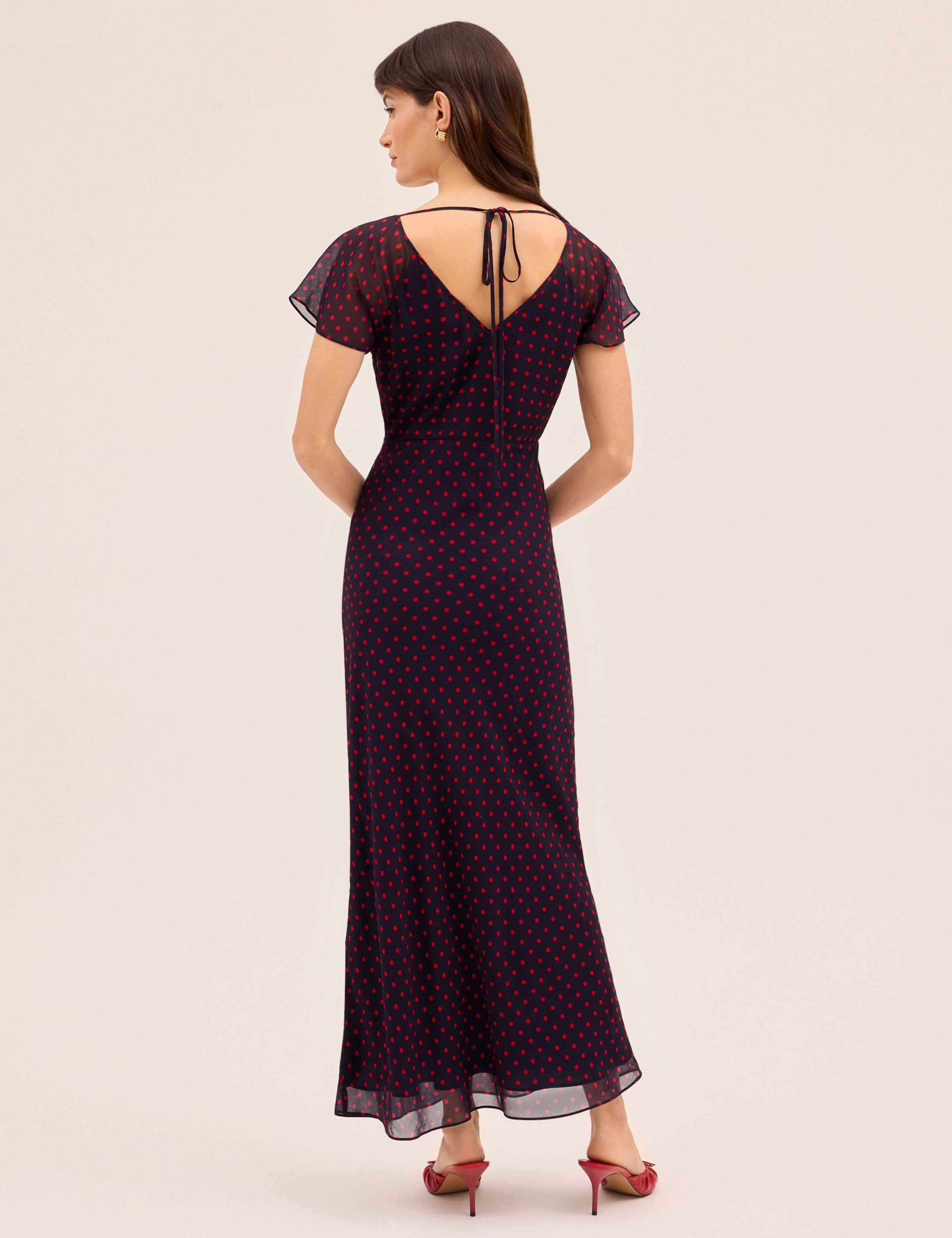Polka Dot V-Neck Midi Tea Dress 5 of 5