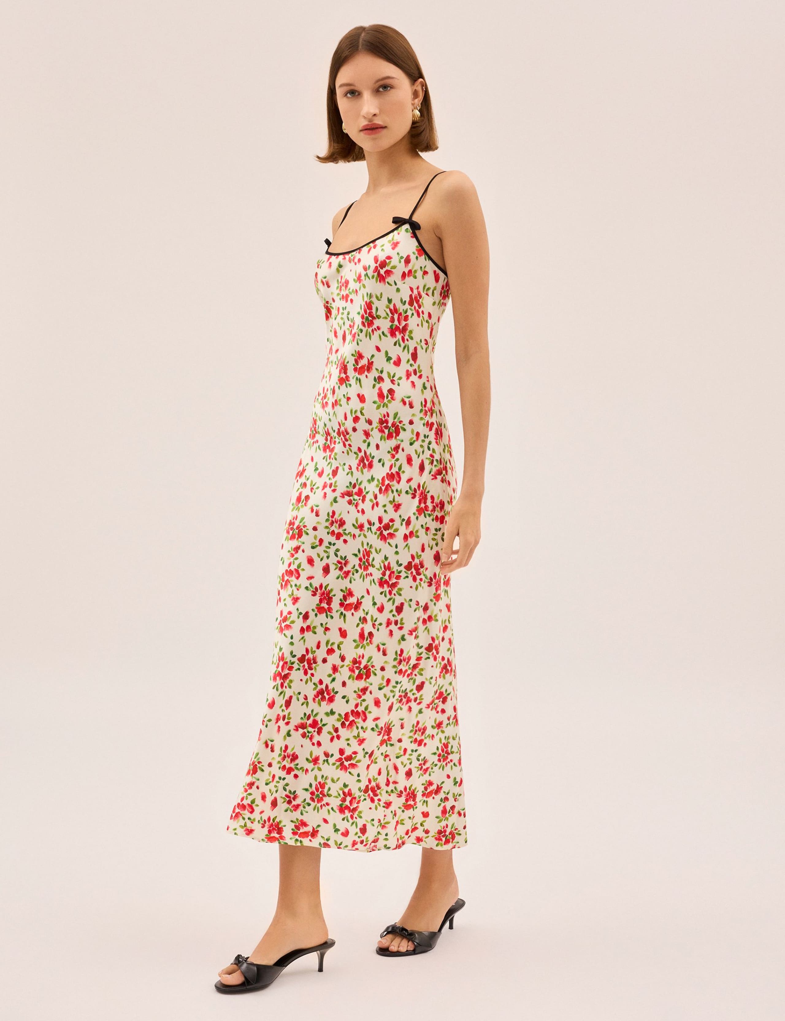 Floral Scoop Neck Midi Slip Dress 2 of 5
