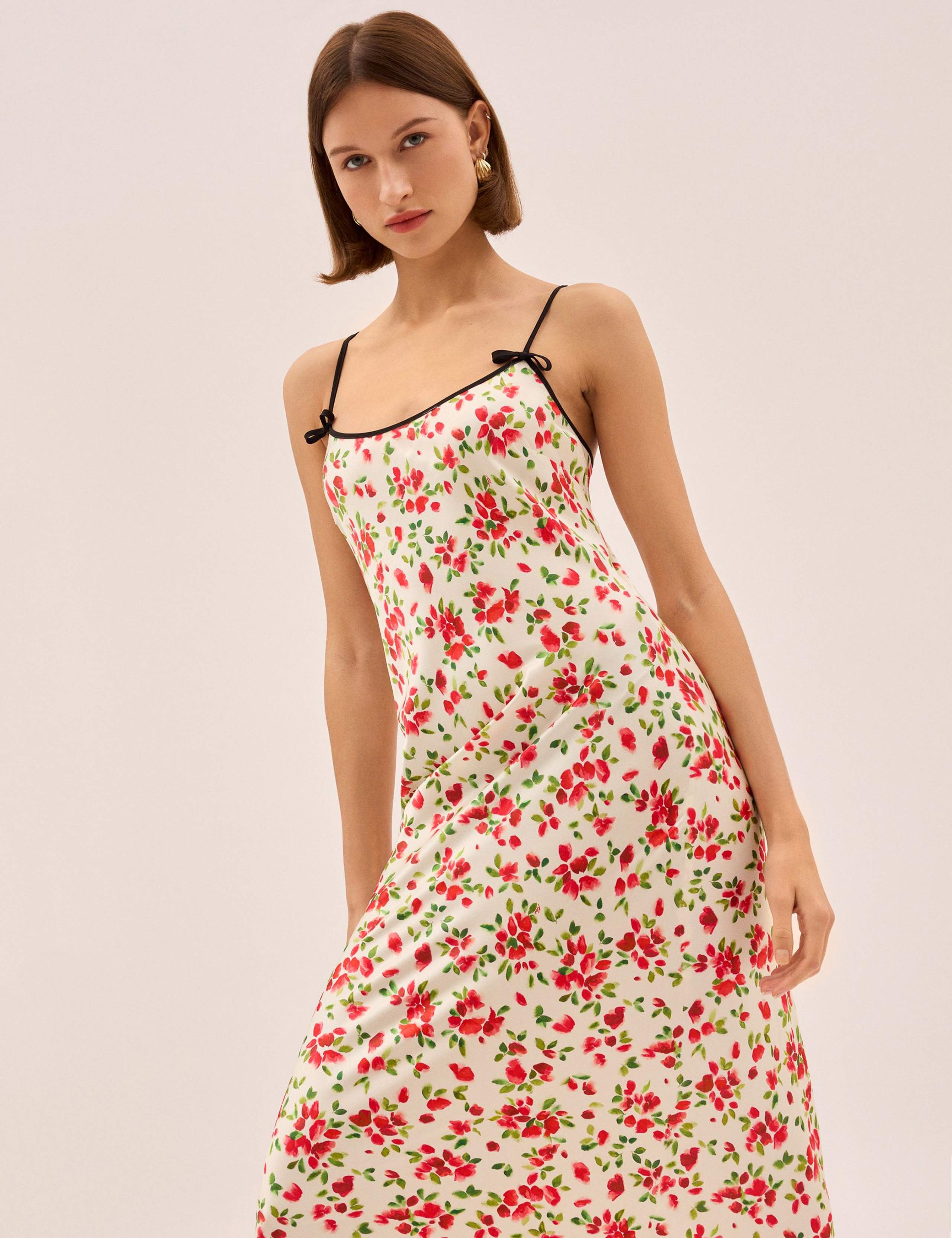 Floral Scoop Neck Midi Slip Dress 3 of 5