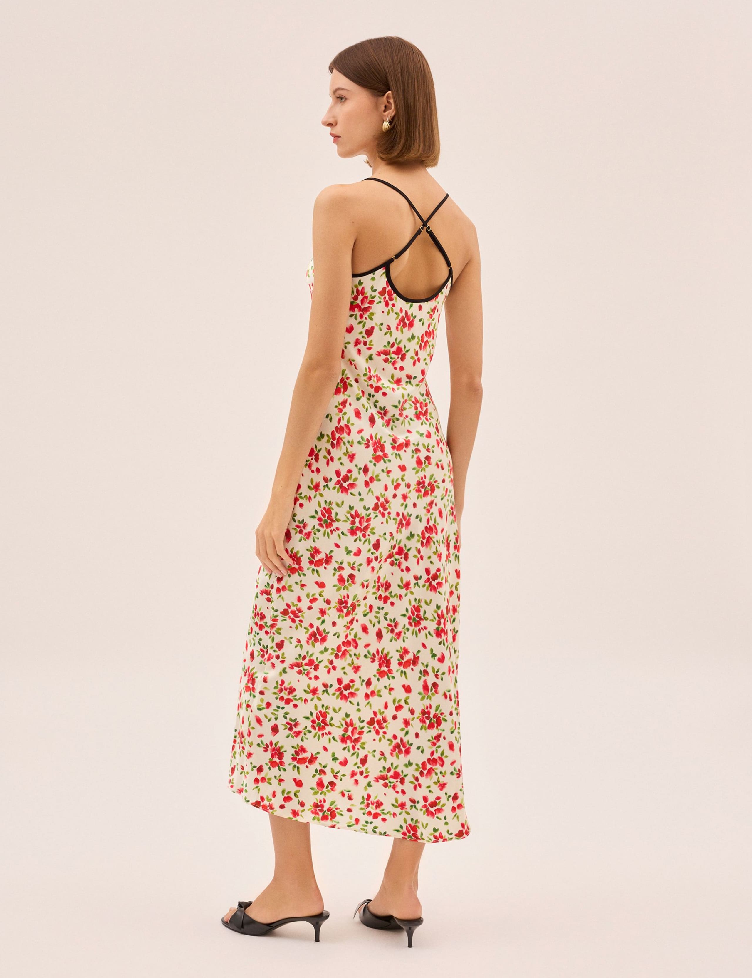 Floral Scoop Neck Midi Slip Dress 5 of 5