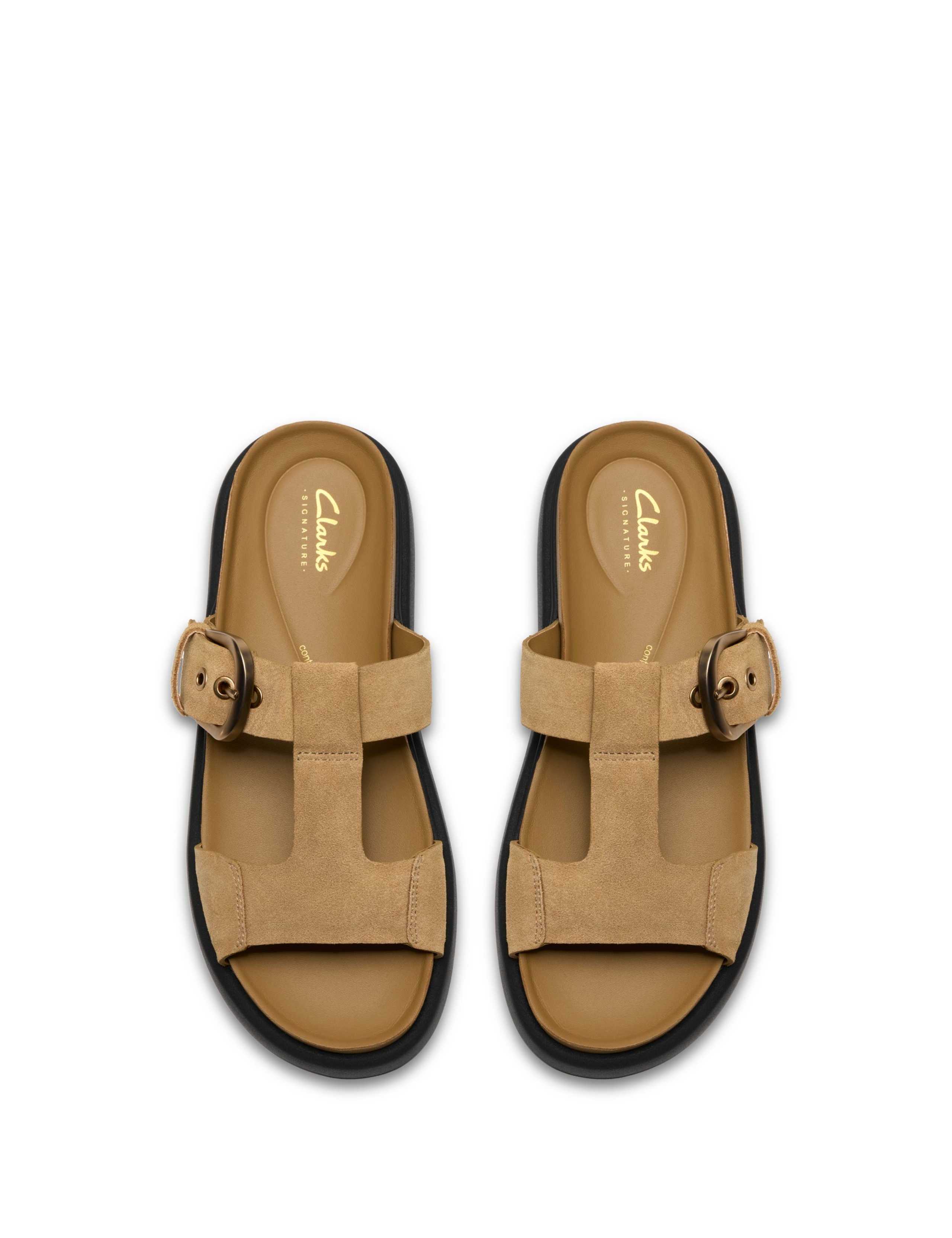 Suede Buckle Flatform Footbed Sandals 3 of 6