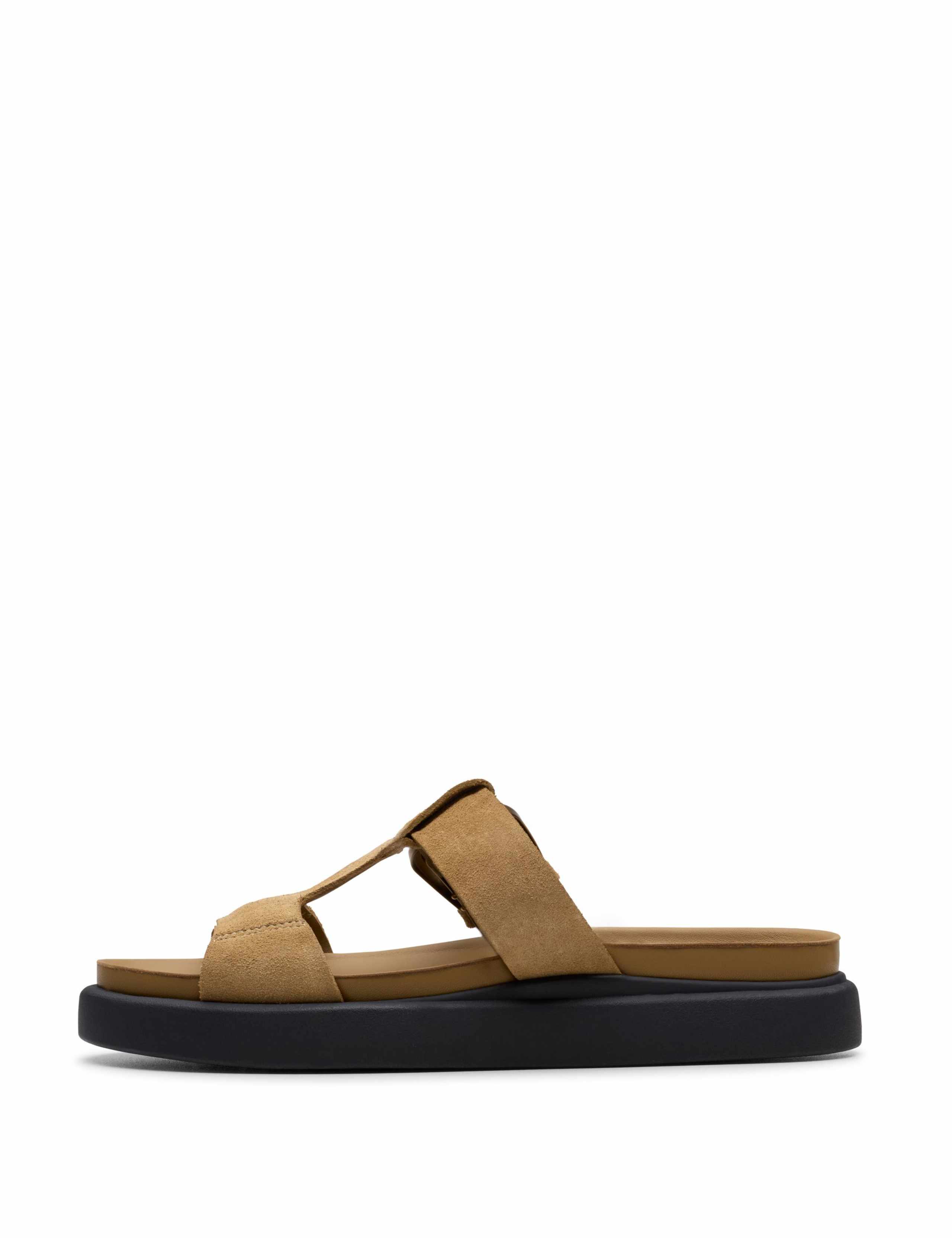 Suede Buckle Flatform Footbed Sandals 4 of 6