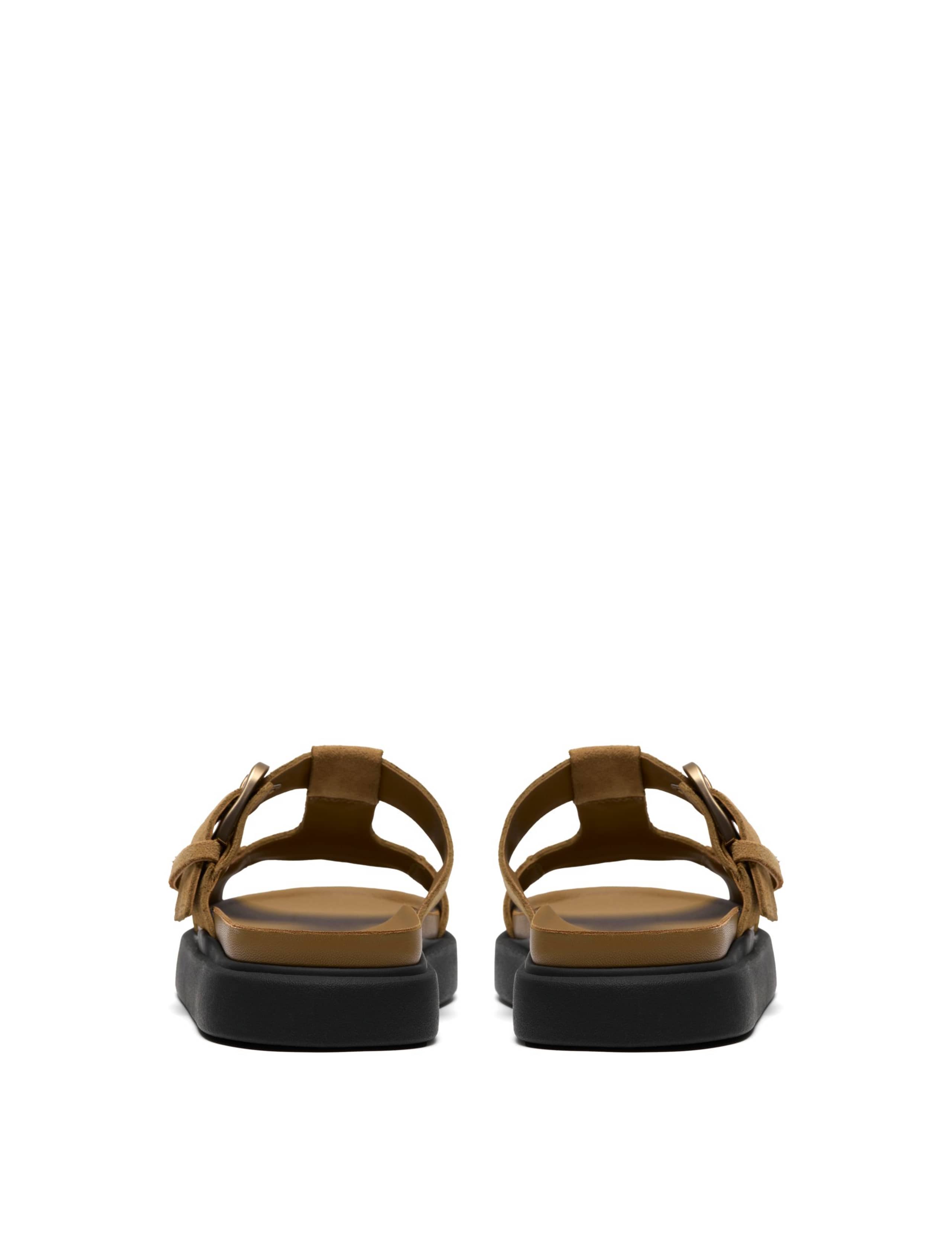 Suede Buckle Flatform Footbed Sandals 5 of 6