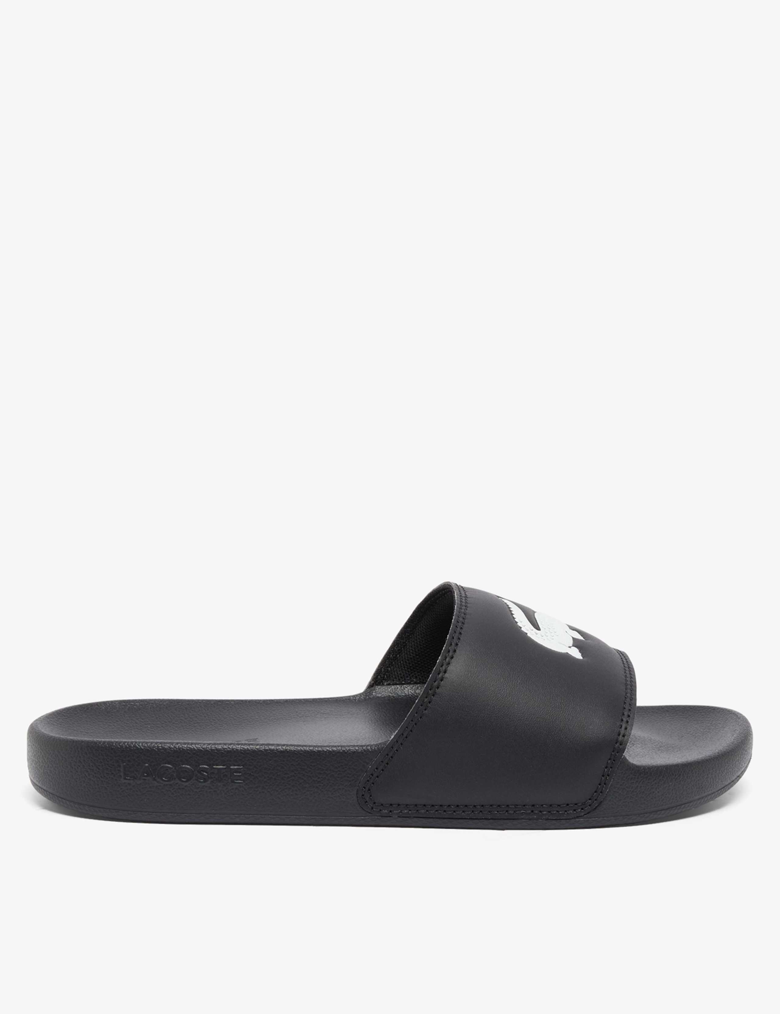 Leather Flat Footbed Sliders 1 of 6