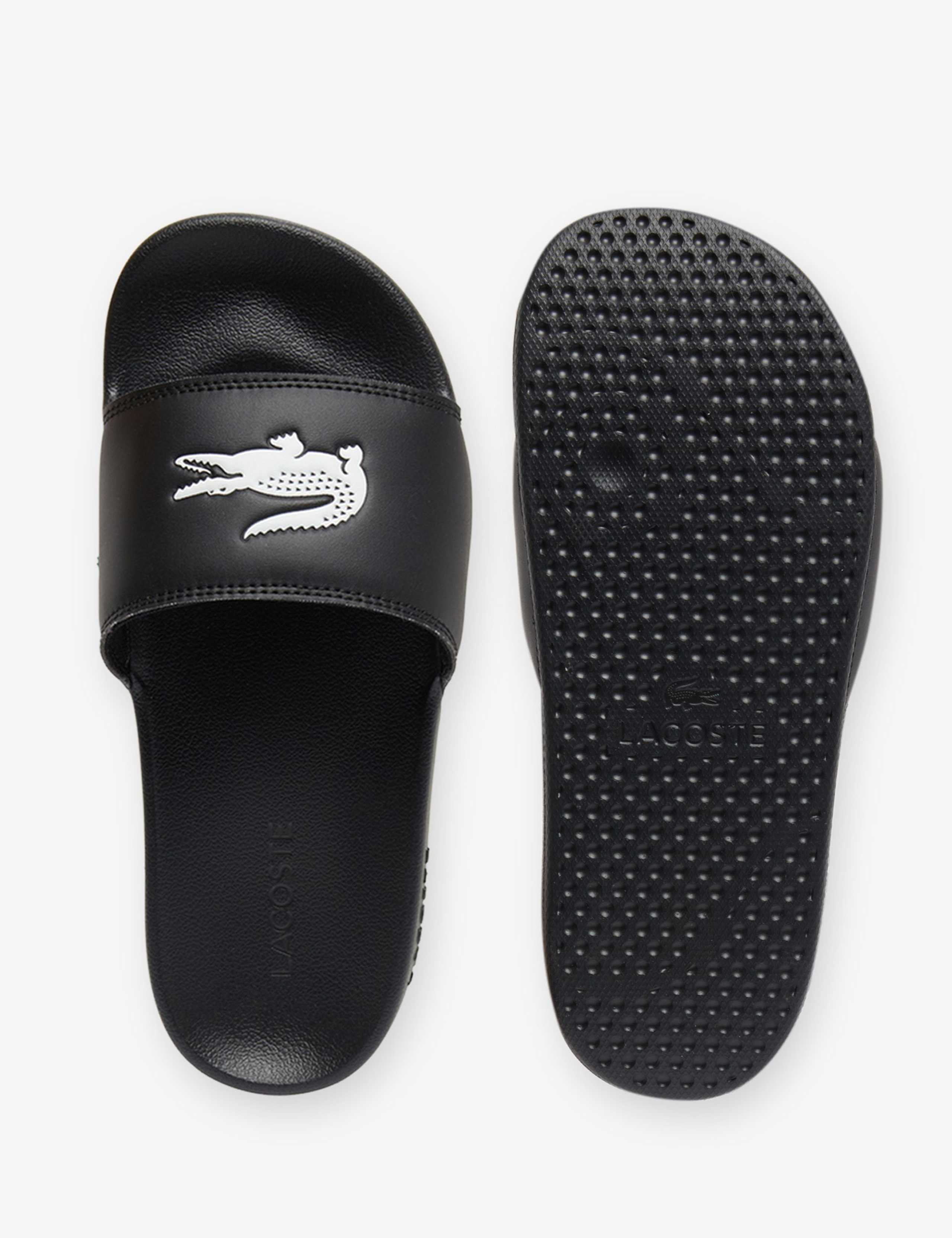 Leather Flat Footbed Sliders 2 of 6