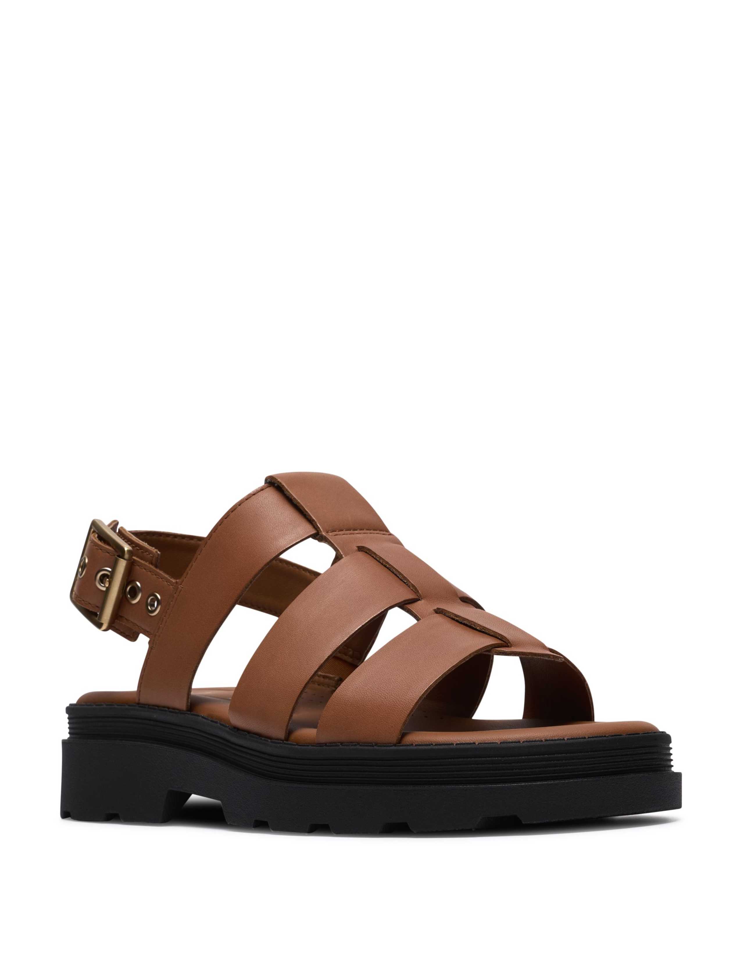 Leather Strappy Flatform Sandals 2 of 6