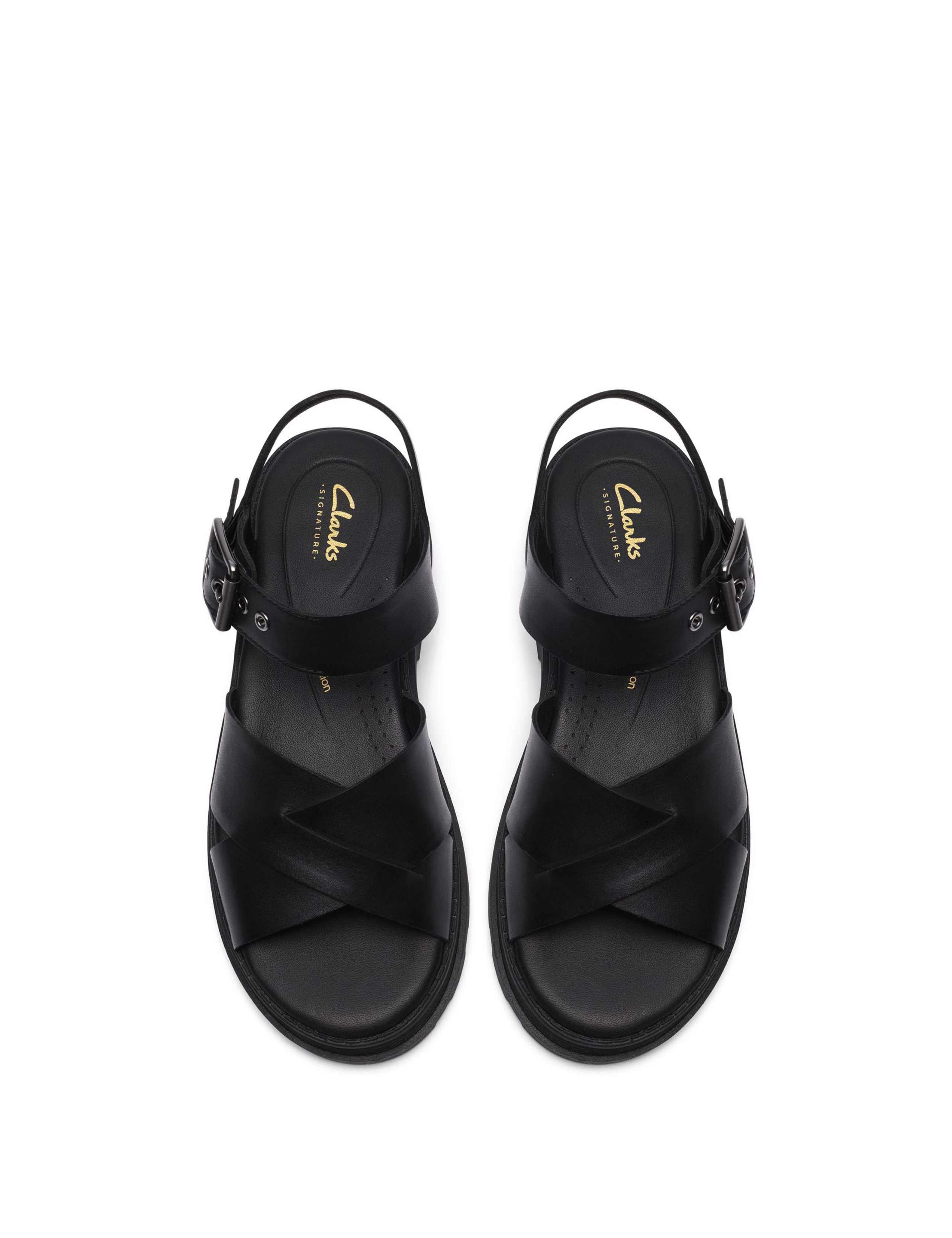 Leather Crossover Platform Sandals 3 of 6