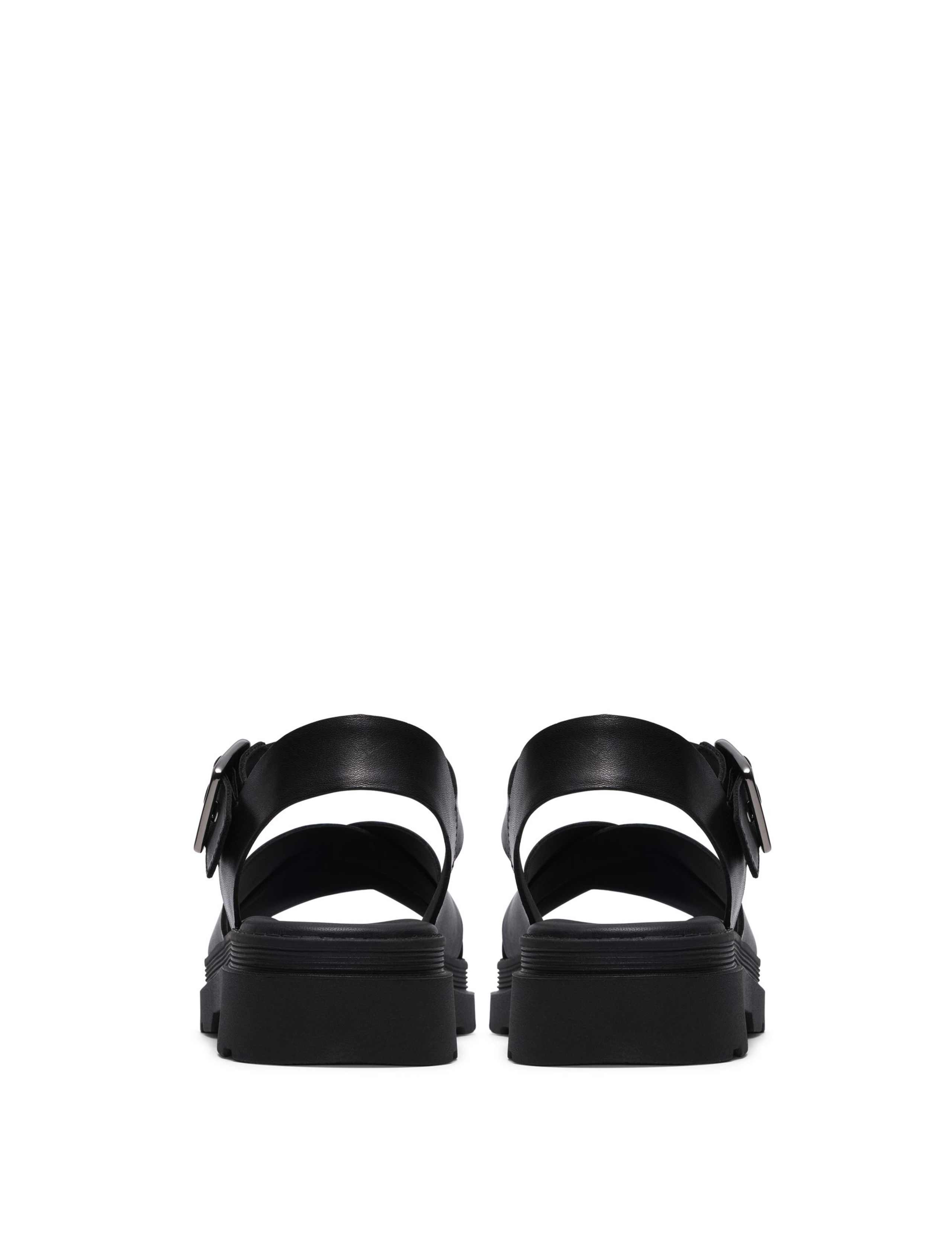 Leather Crossover Platform Sandals 5 of 6