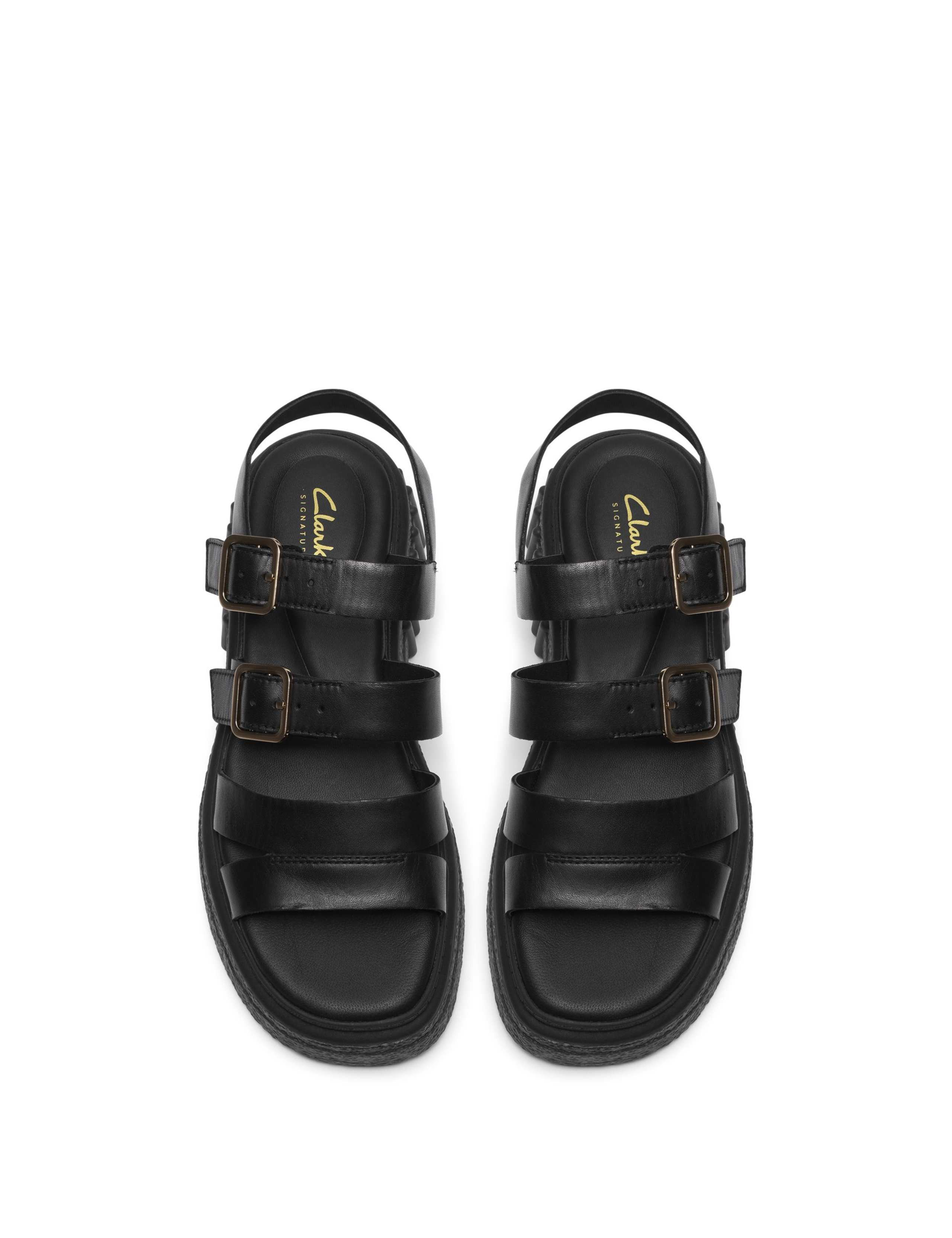 Leather Buckle Platform Slingback Sandals 3 of 6