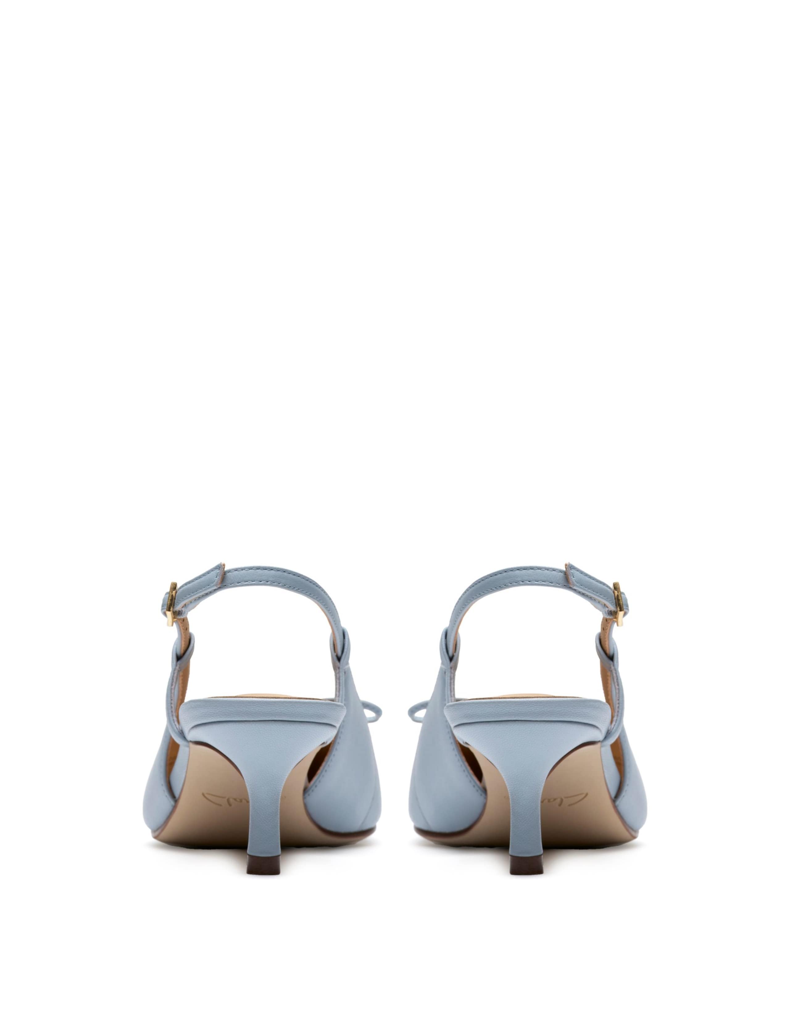 Leather Bow Kitten Heel Slingback Shoes 5 of 6