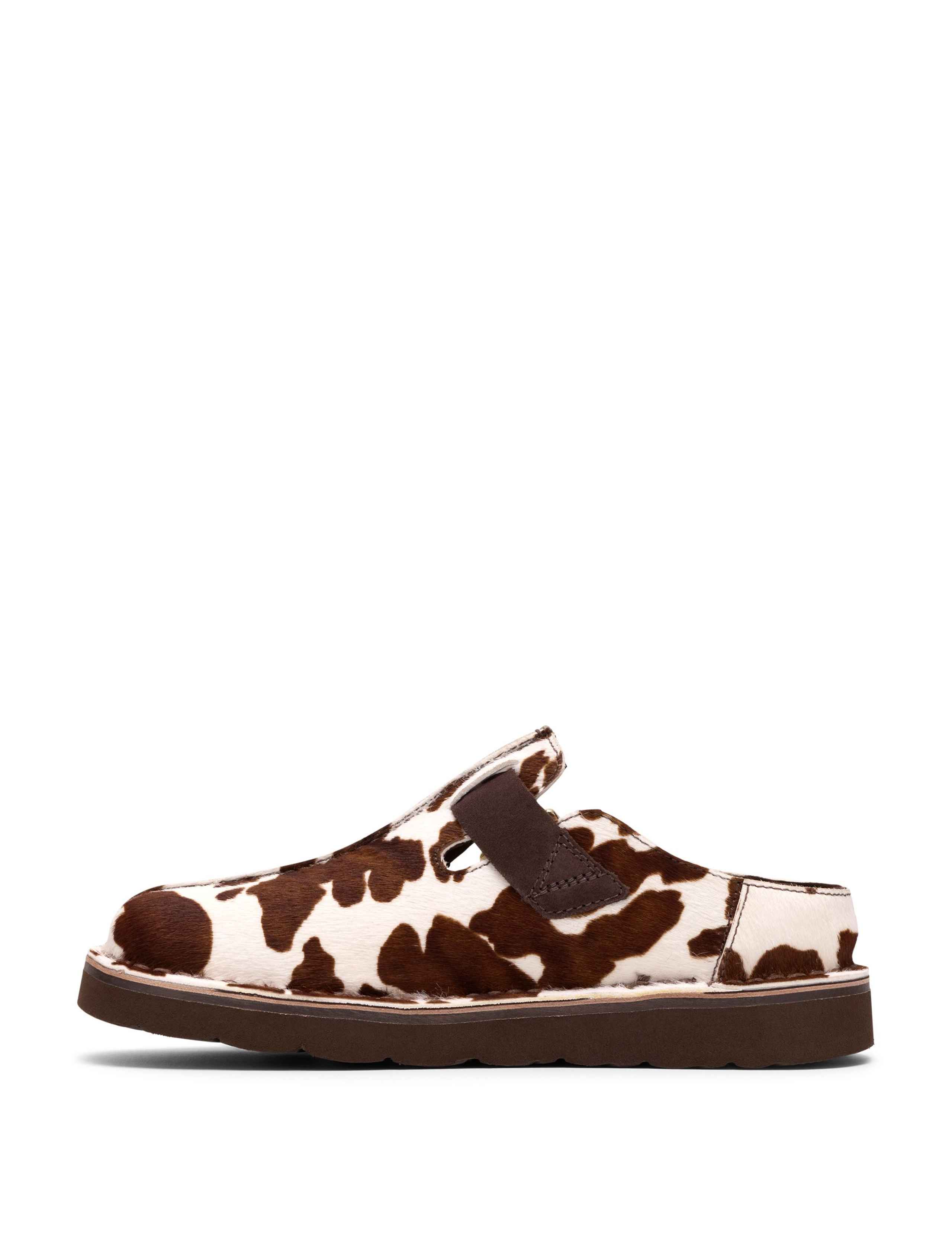 Leather Cow Print Buckle Mules 4 of 6