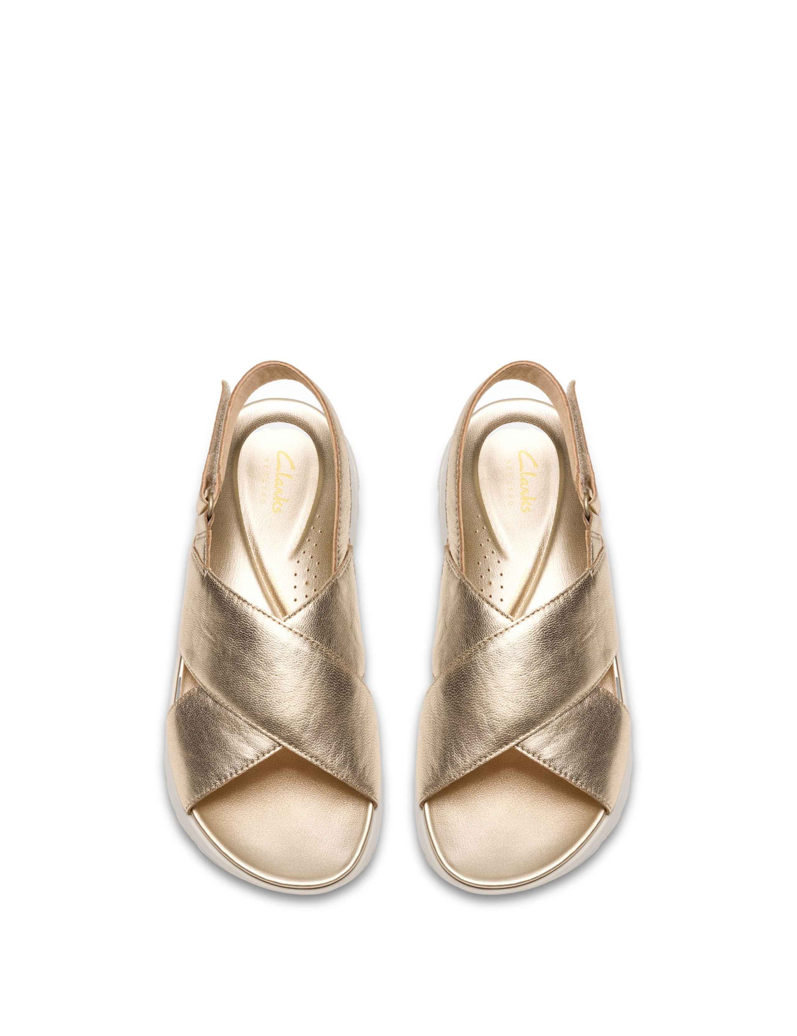 Leather Metallic Platform Slingback Sandals 3 of 6