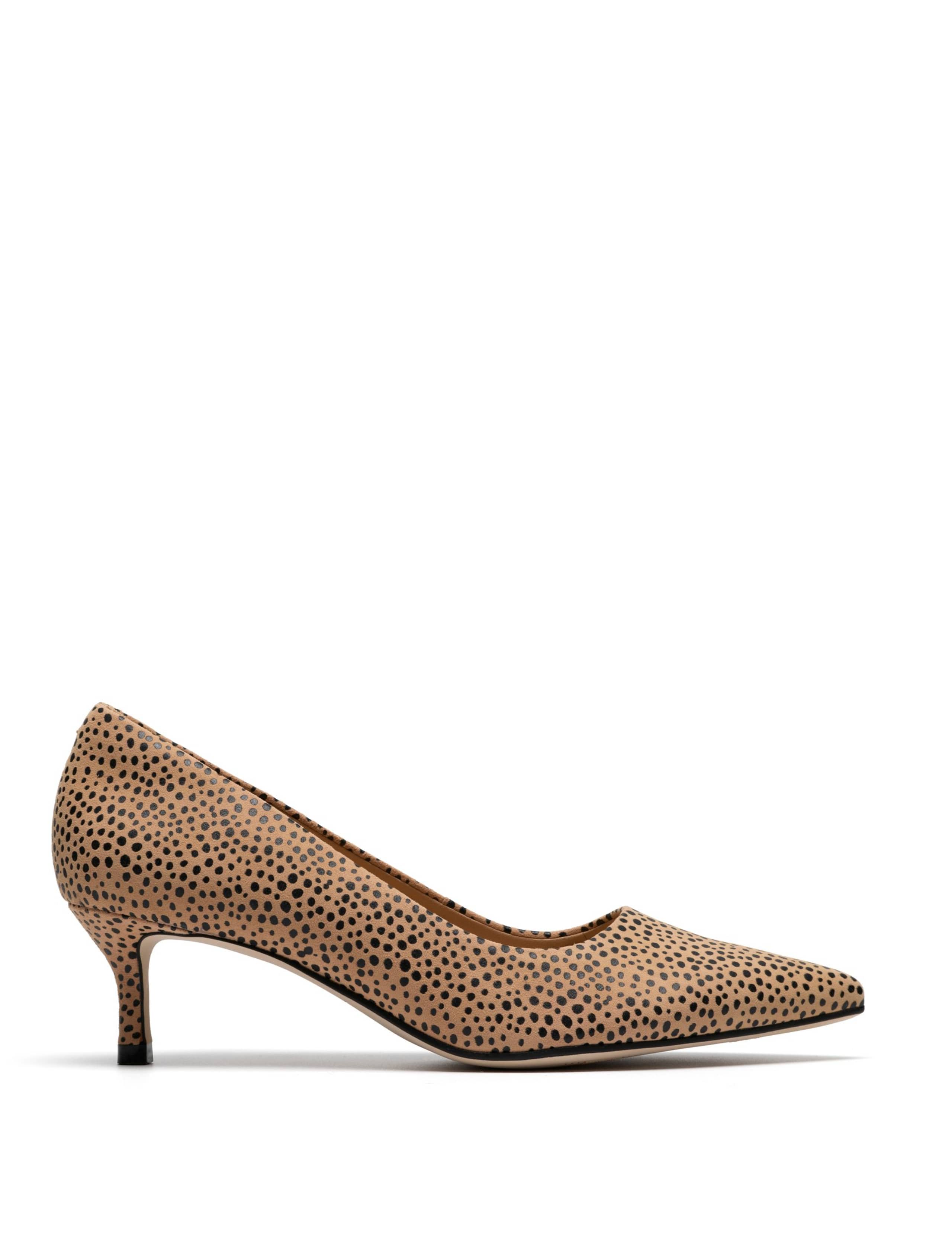 Leather Animal Print Pointed Court Shoes 1 of 6