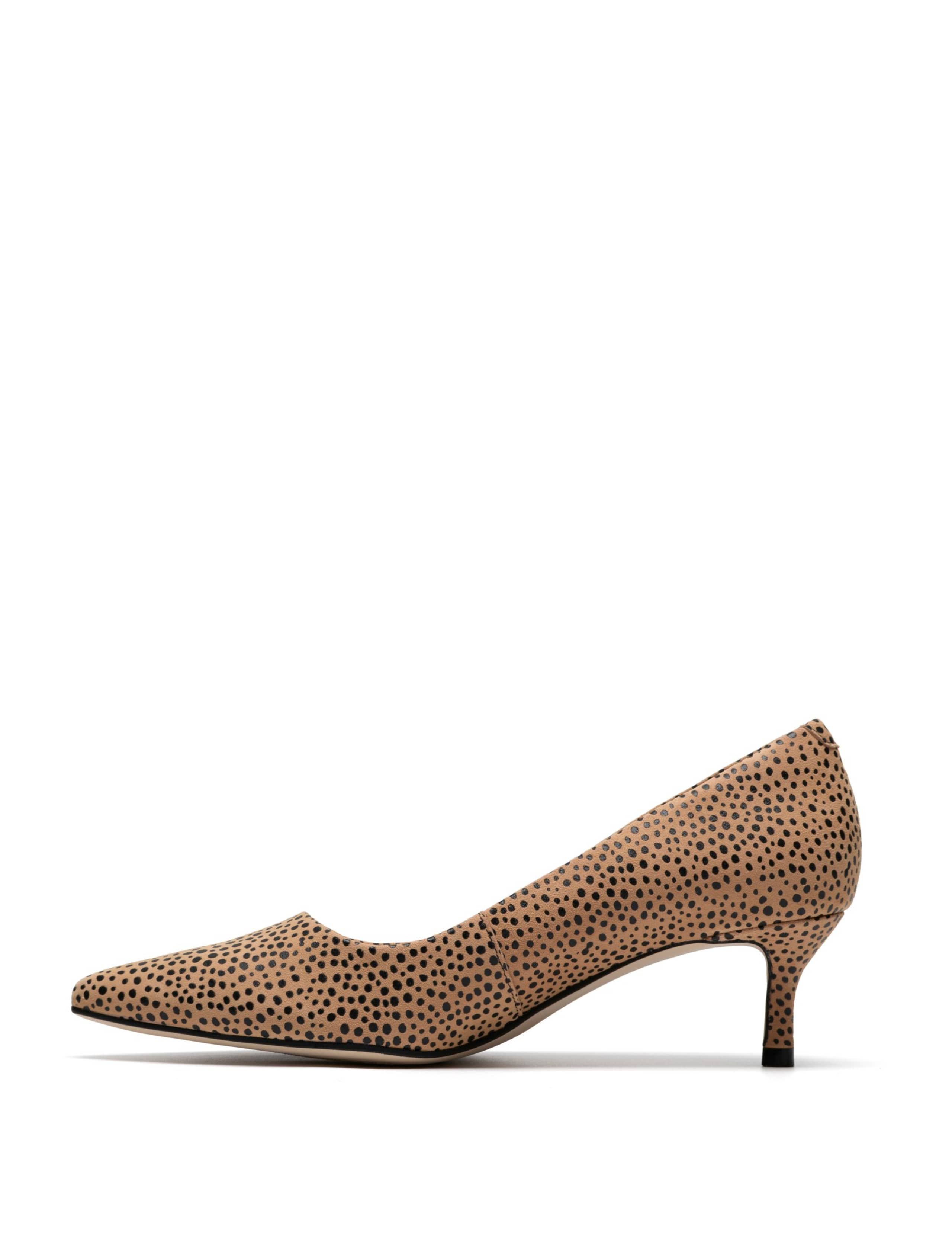 Leather Animal Print Pointed Court Shoes 4 of 6