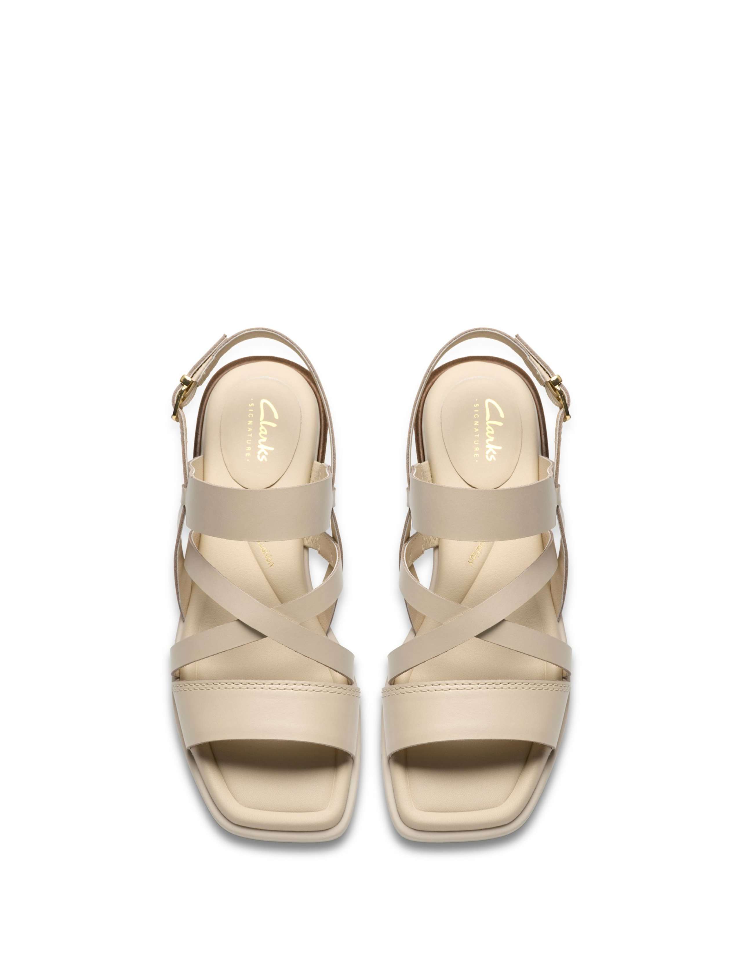 Leather Block Heel Square Toe Sandals 3 of 6