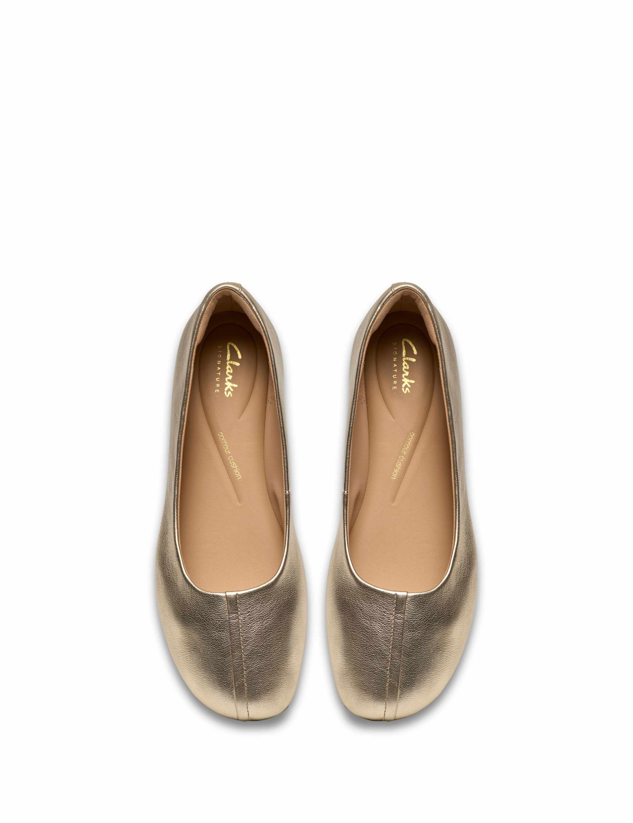 Leather Metallic Slip On Ballet Pumps 3 of 6