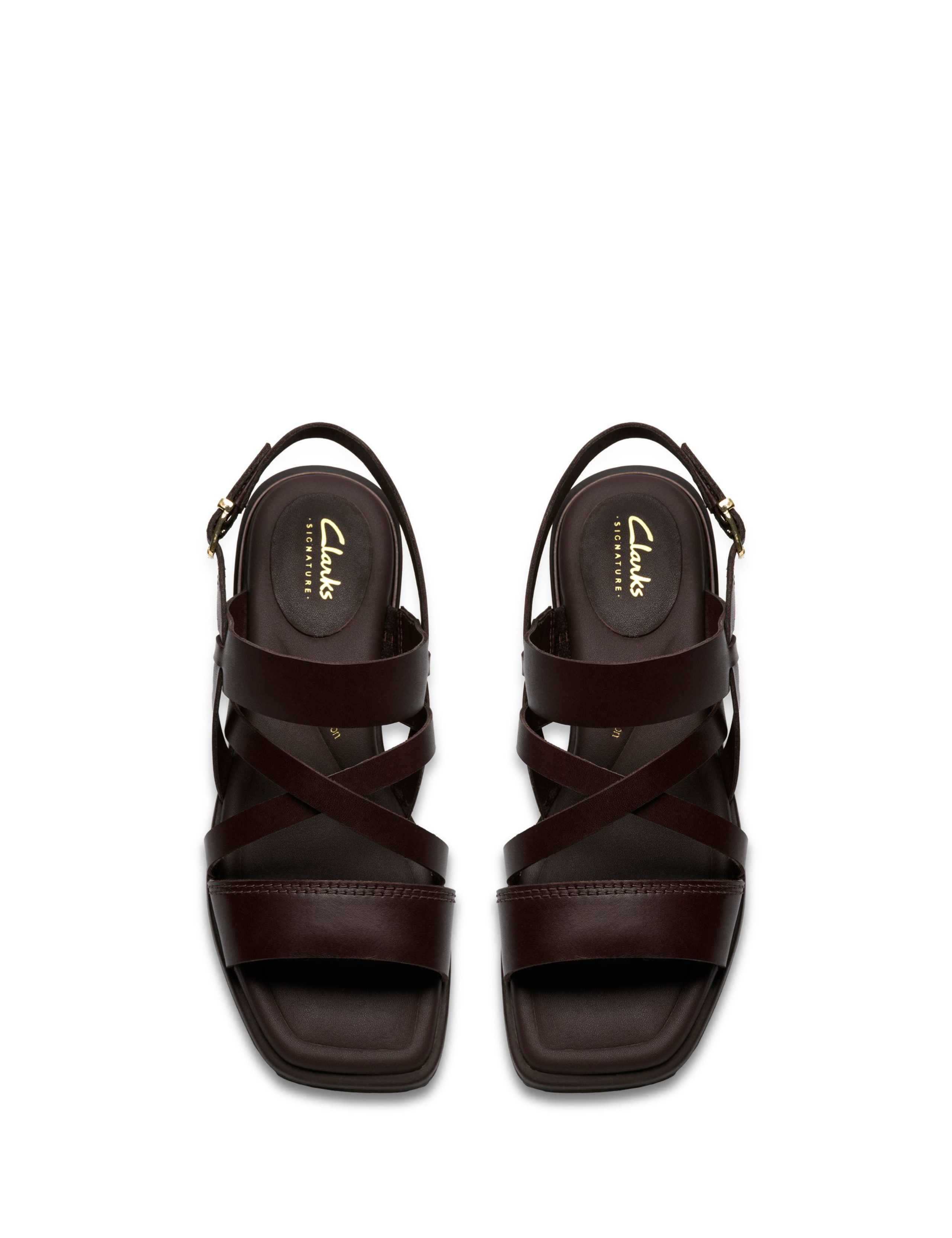 Leather Block Heel Square Toe Sandals 3 of 6