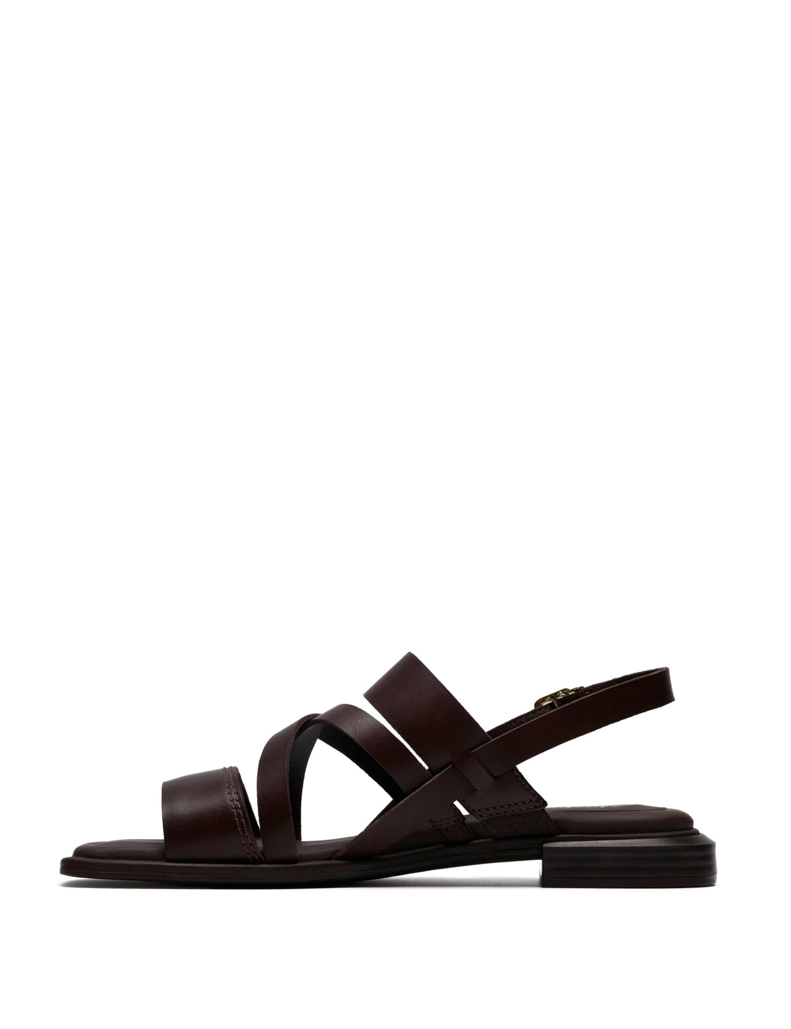 Leather Block Heel Square Toe Sandals 4 of 6