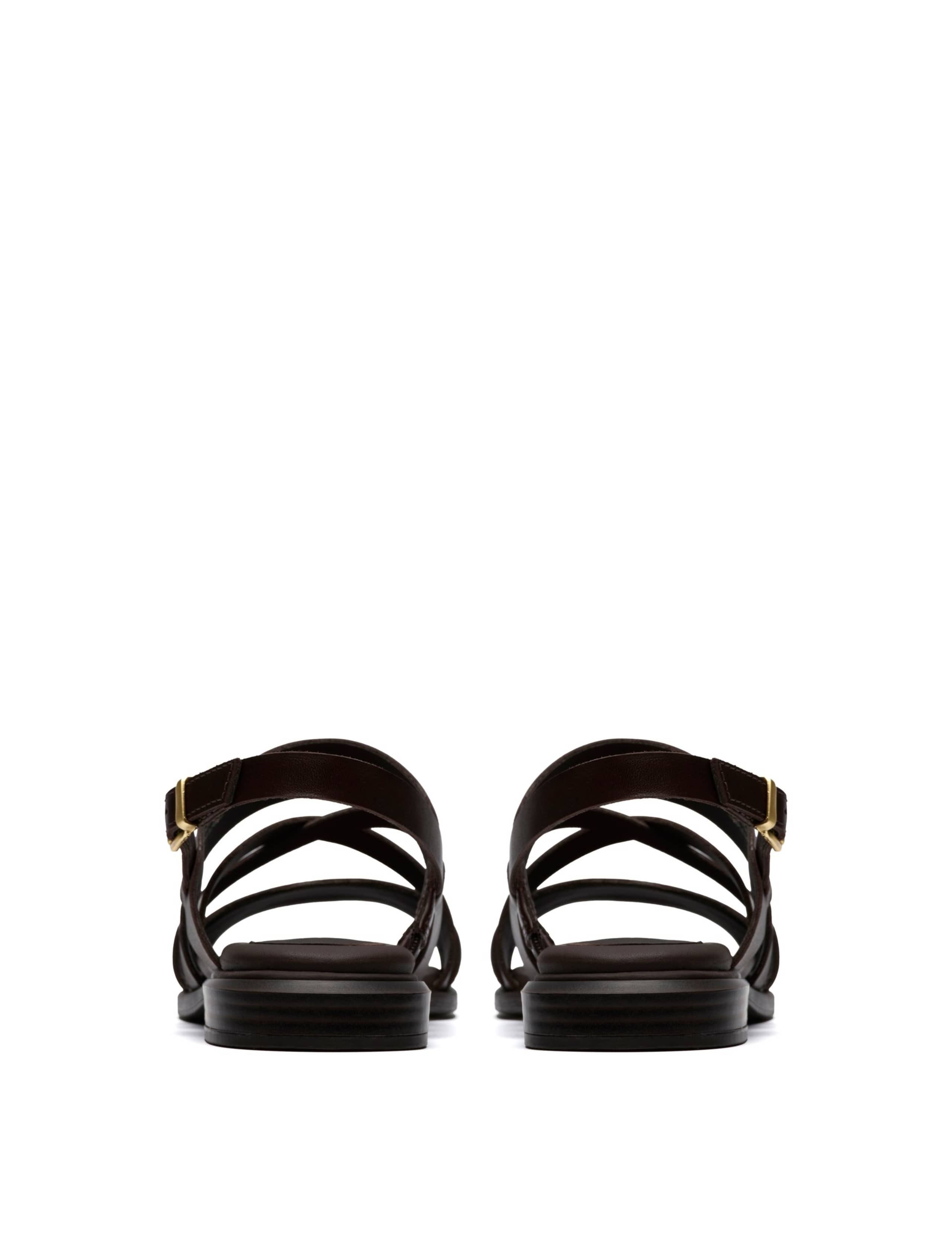 Leather Block Heel Square Toe Sandals 5 of 6