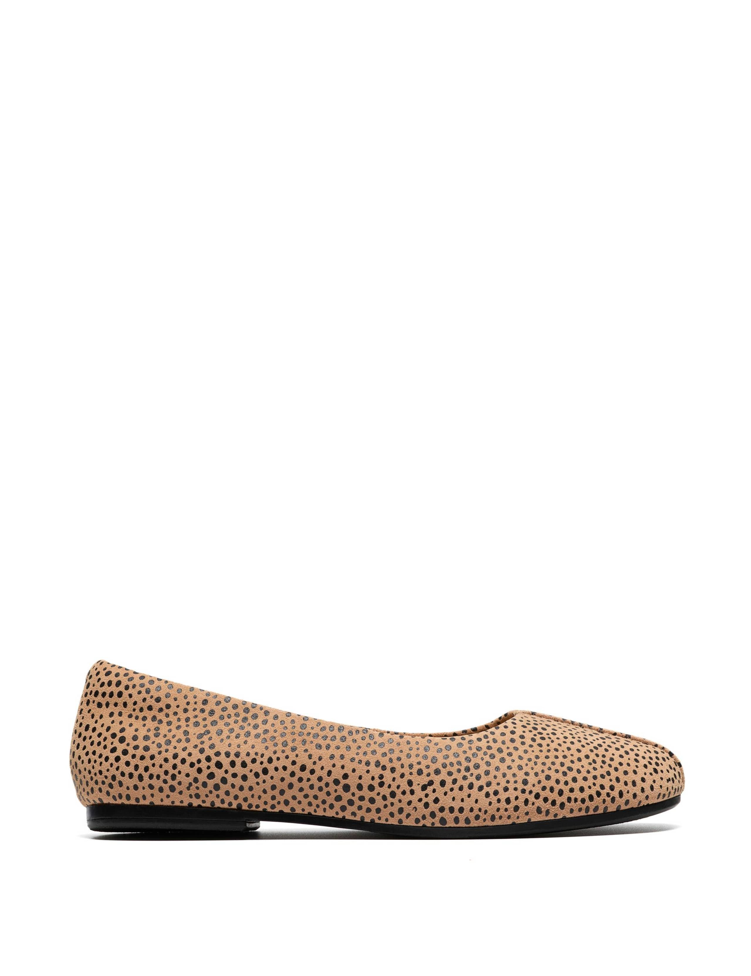 Leather Animal Print Flat Slip On Shoes 1 of 6