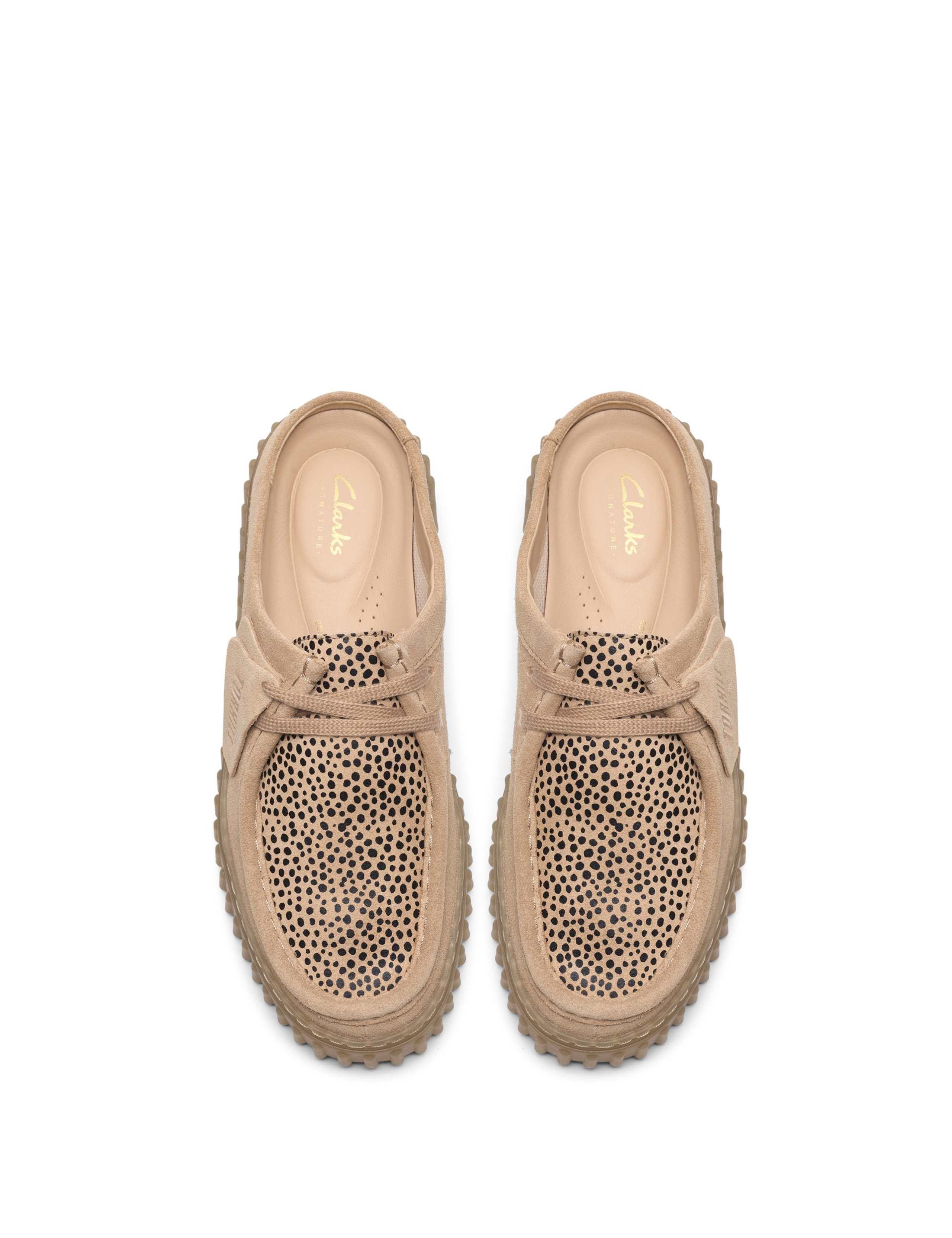 Suede Animal Print Lace Up Flatform Mules 4 of 7