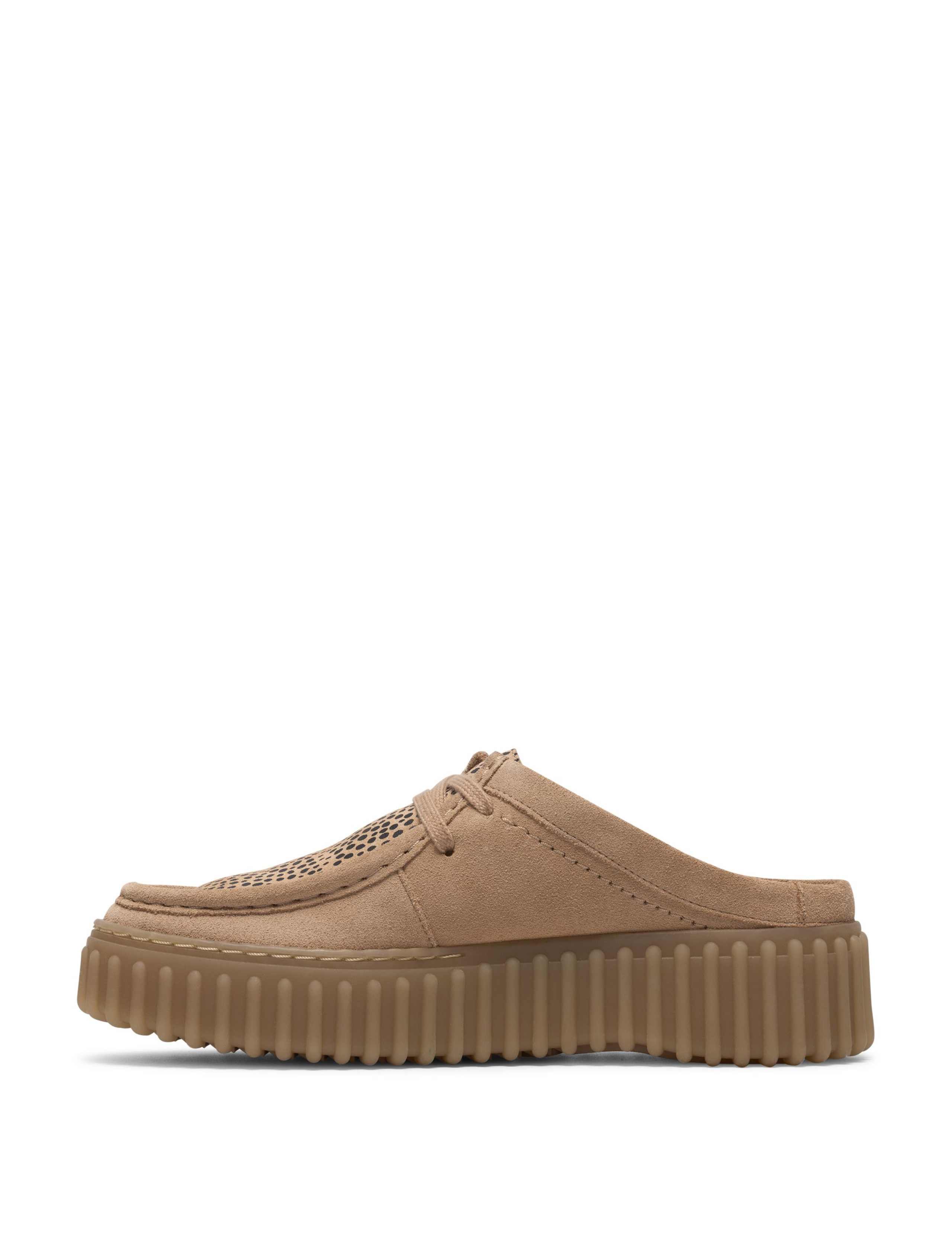 Suede Animal Print Lace Up Flatform Mules 5 of 7