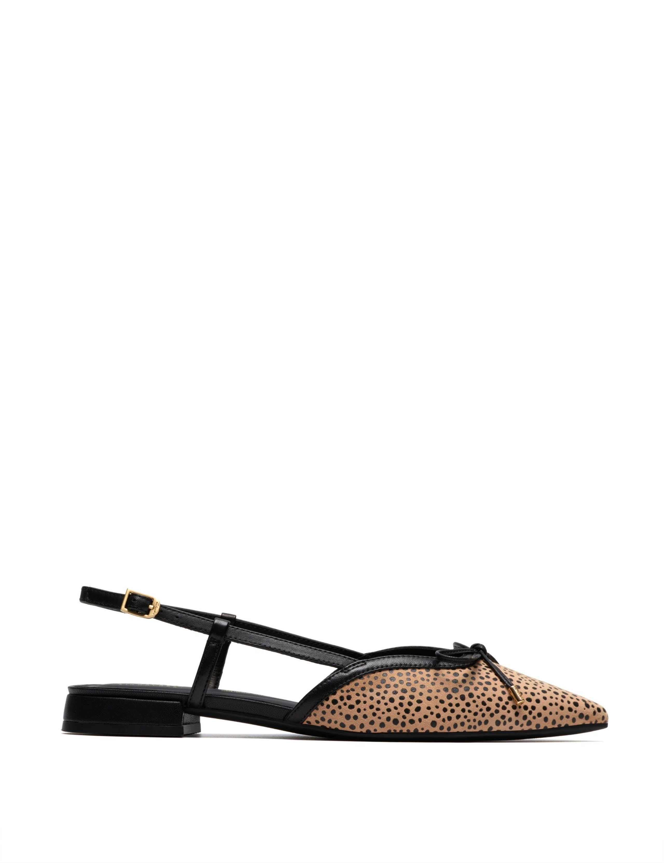 Leather Animal Print Slingback Sandals 1 of 6