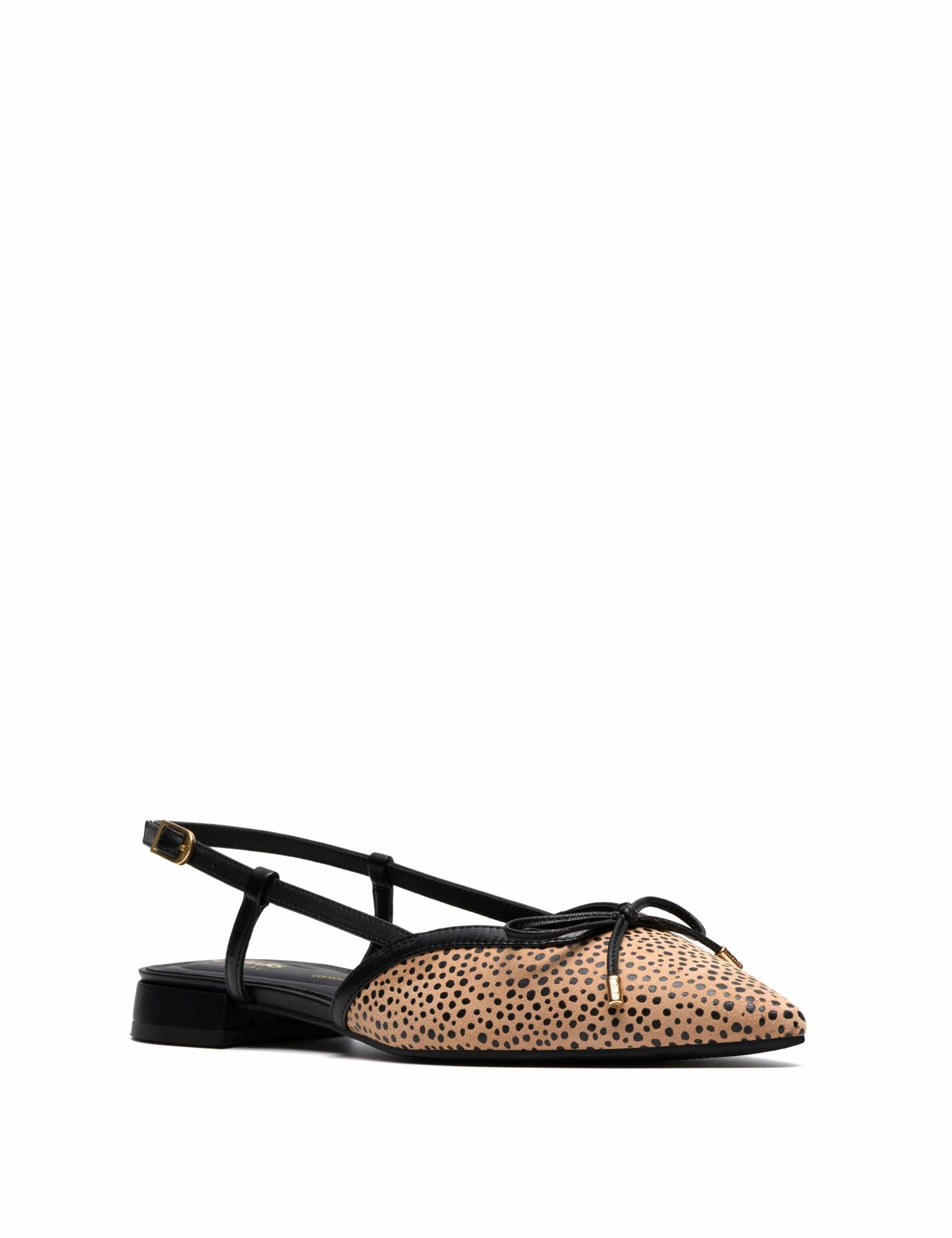 Leather Animal Print Slingback Sandals 2 of 6