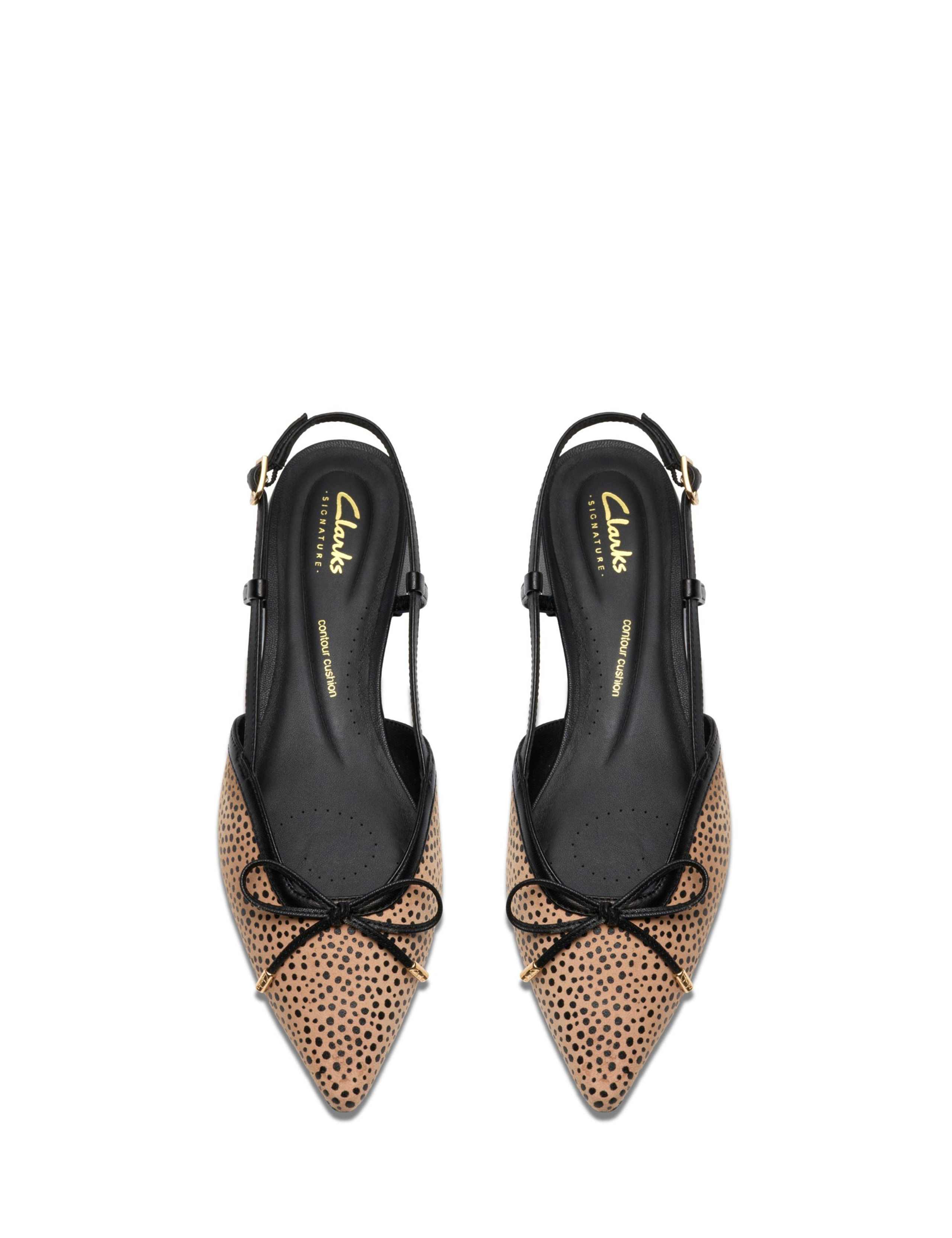Leather Animal Print Slingback Sandals 3 of 6