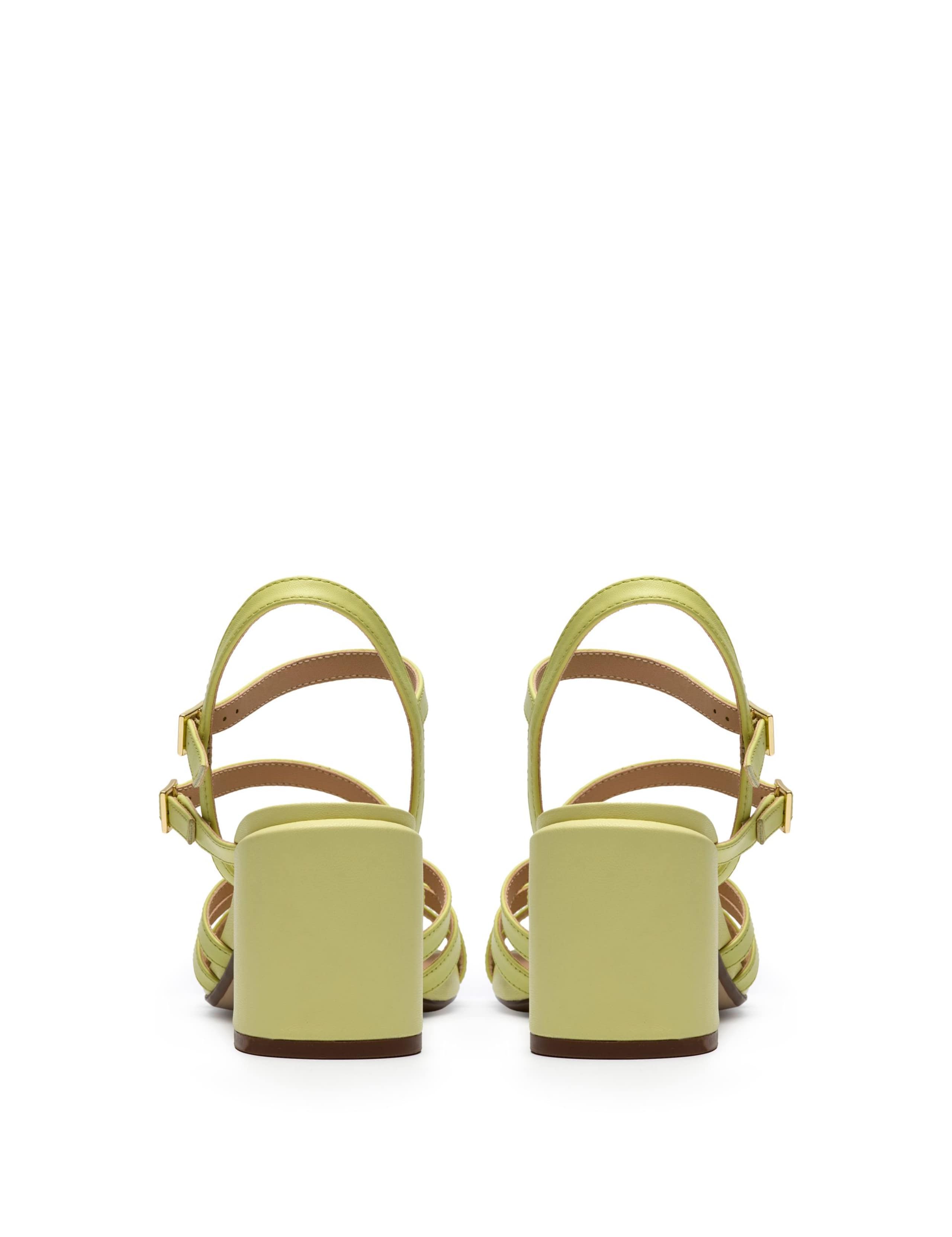 Leather Buckle Ankle Strap Block Heel Sandals 5 of 6