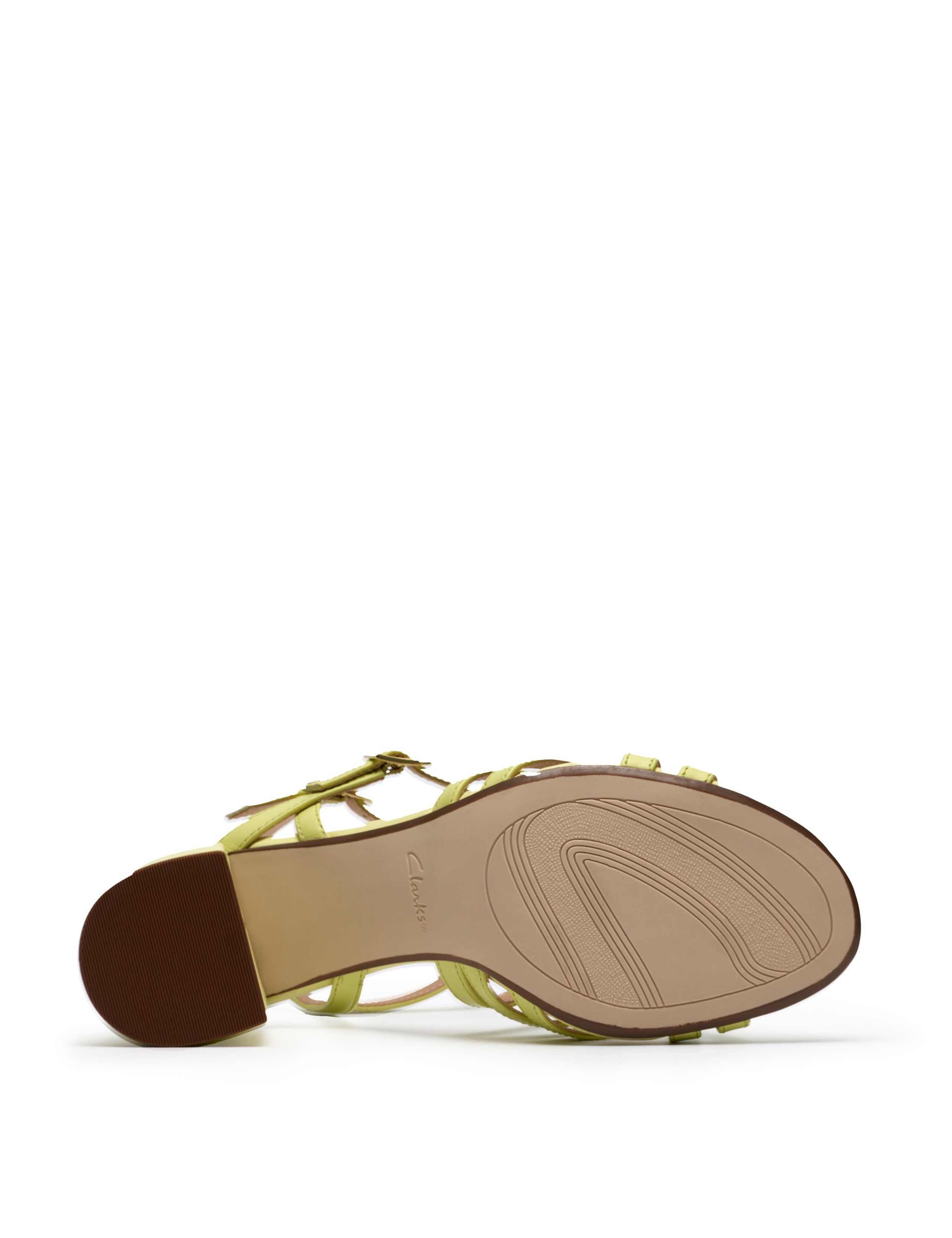 Leather Buckle Ankle Strap Block Heel Sandals 6 of 6