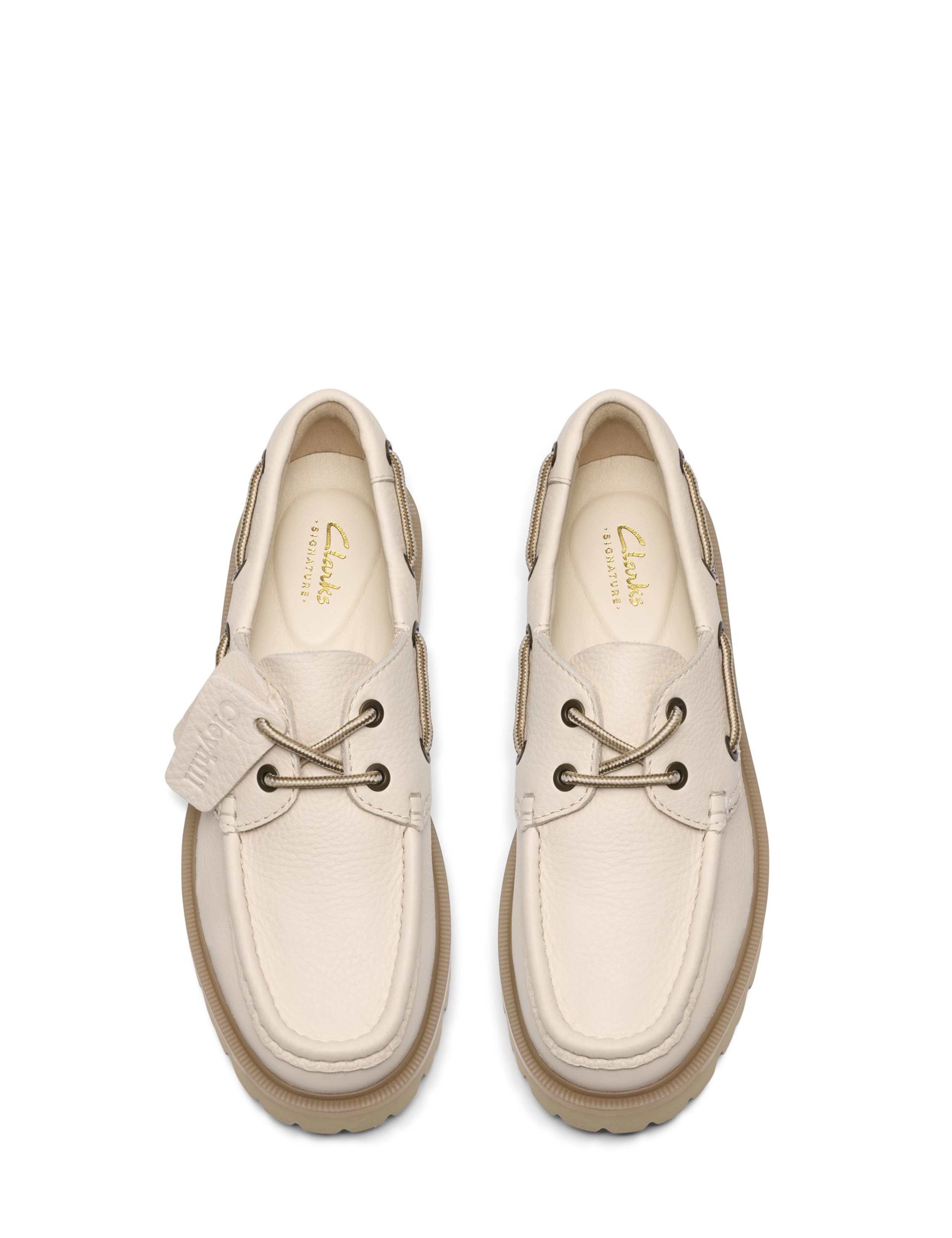 Leather Block Heel Boat Shoes 4 of 8