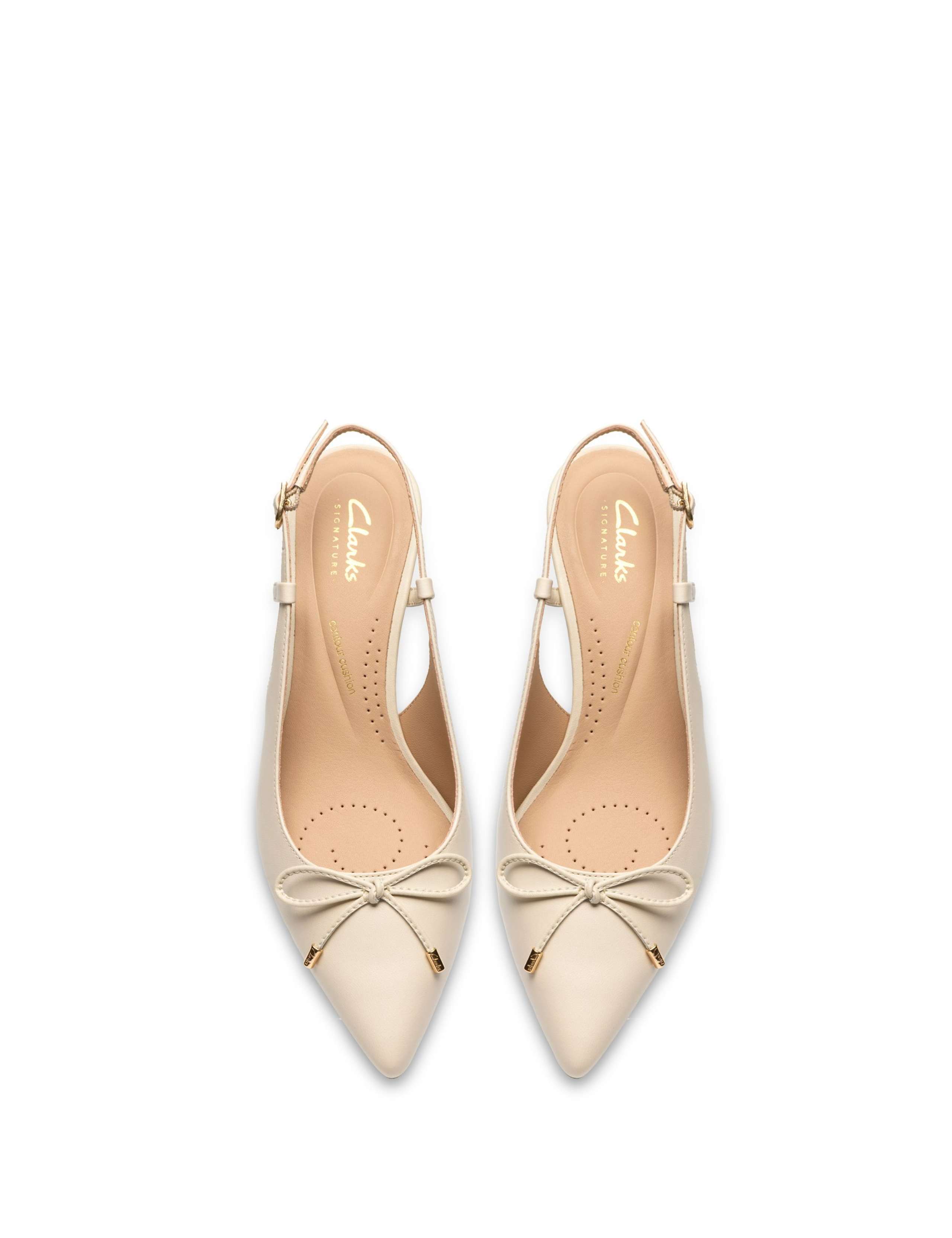 Leather Kitten Heel Slingback Shoes 3 of 6