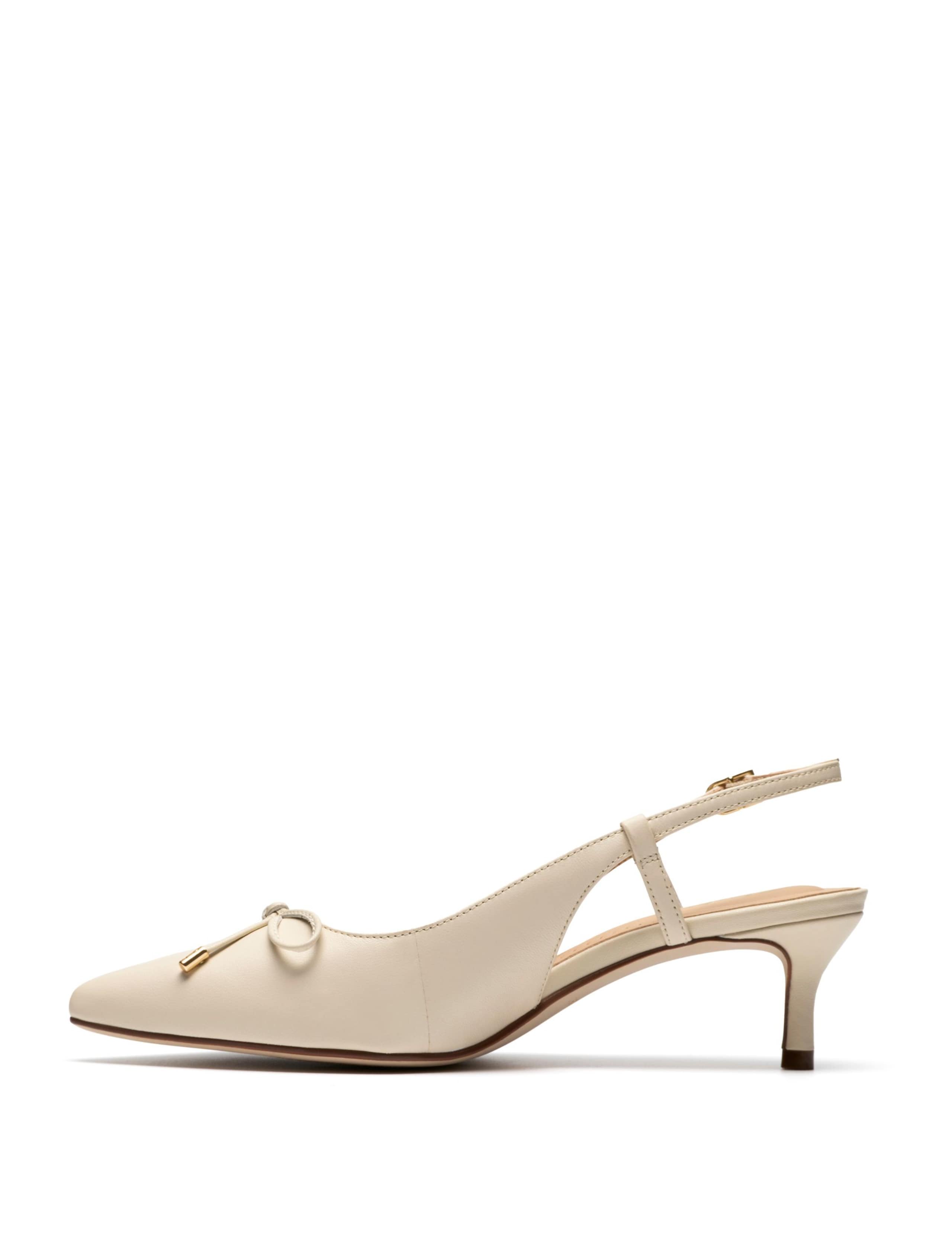 Leather Kitten Heel Slingback Shoes 4 of 6