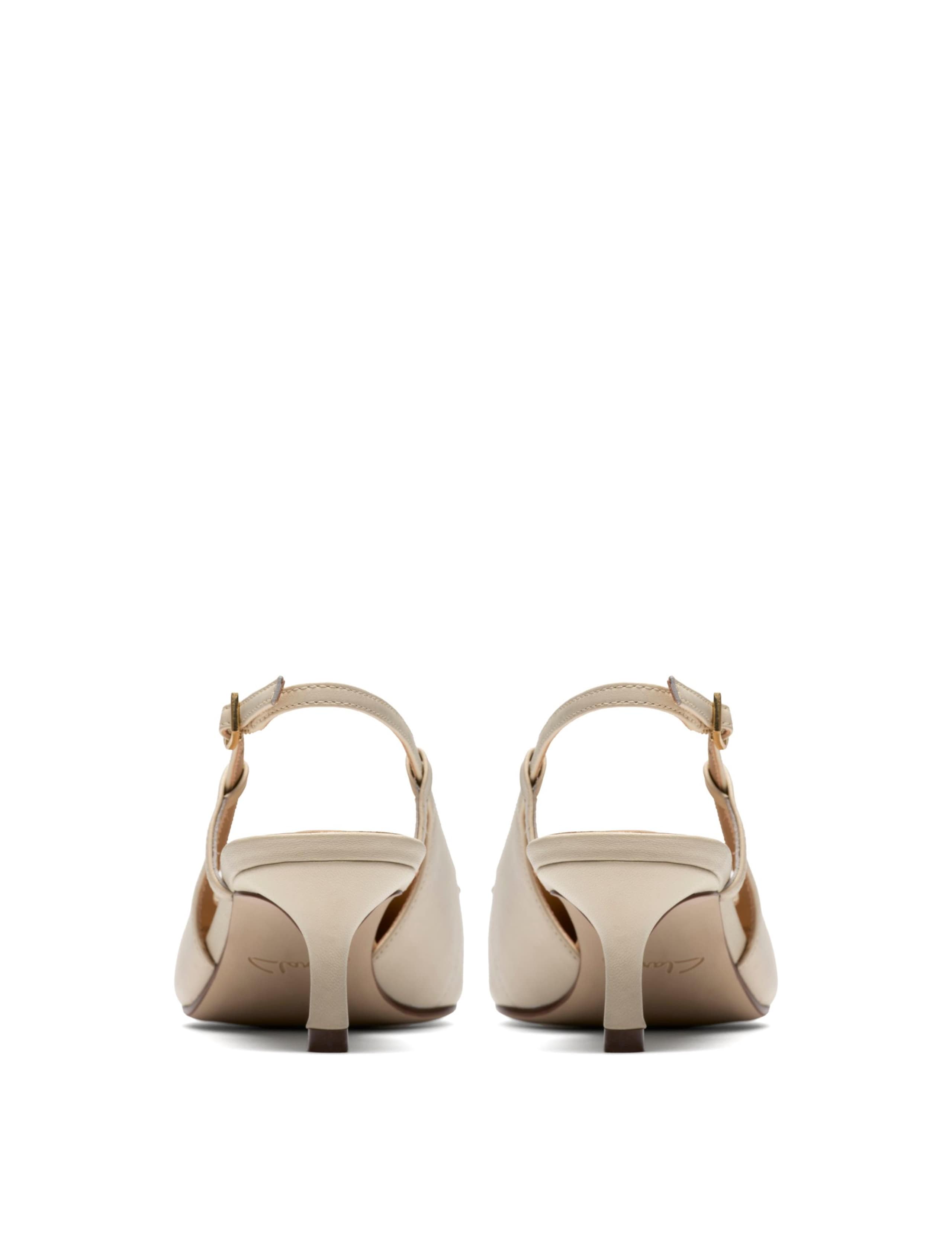 Leather Kitten Heel Slingback Shoes 5 of 6