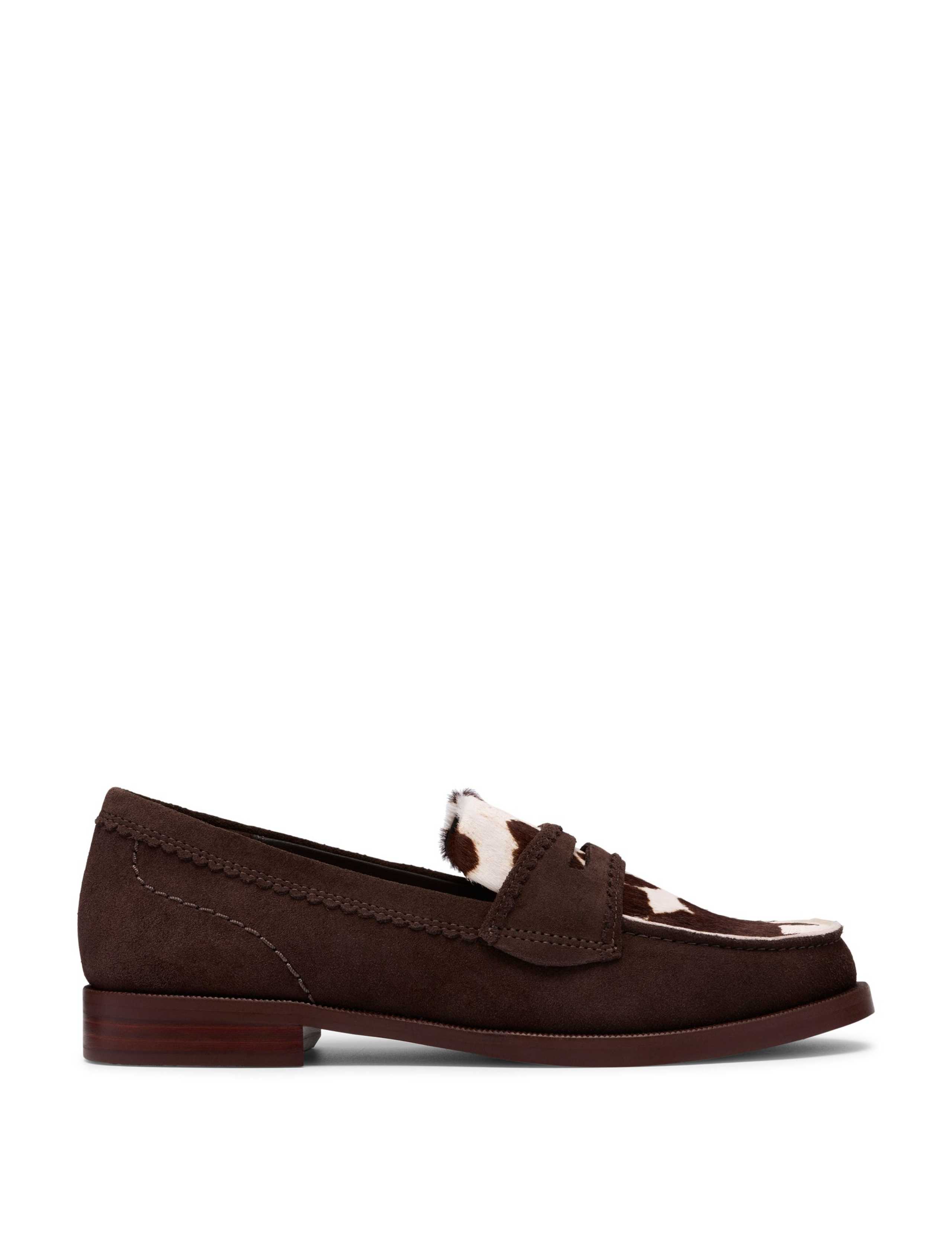 Suede Animal Print Slip On Loafers 1 of 6