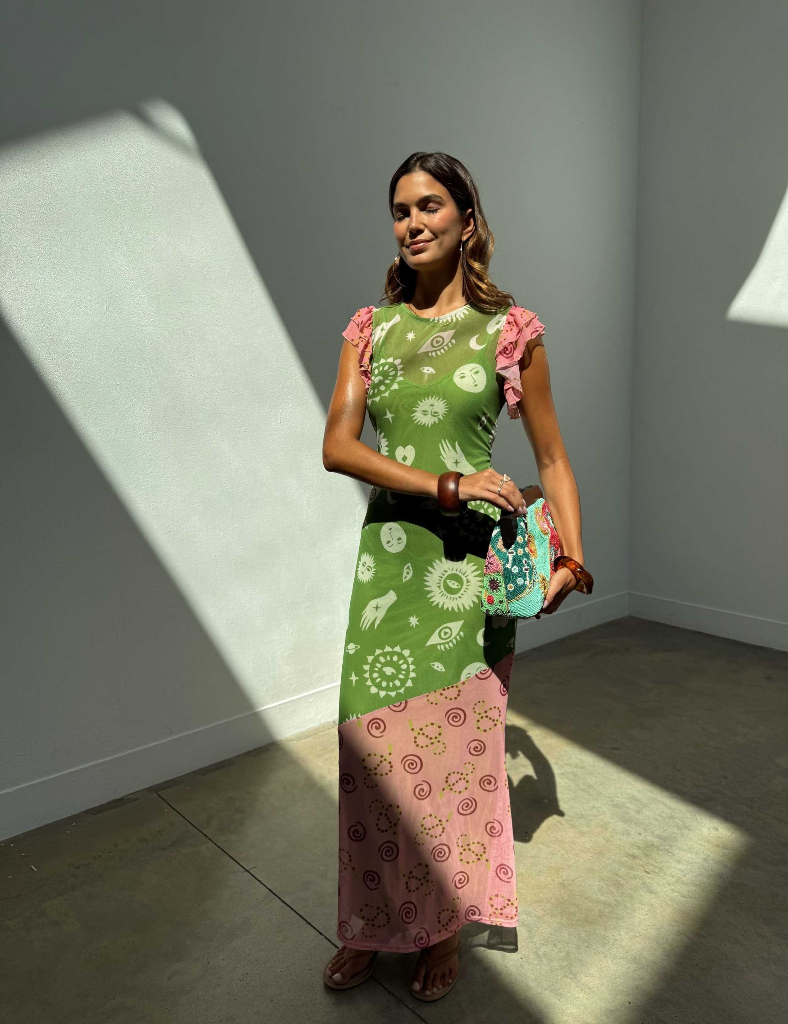 Printed Maxi Column Dress 1 of 5