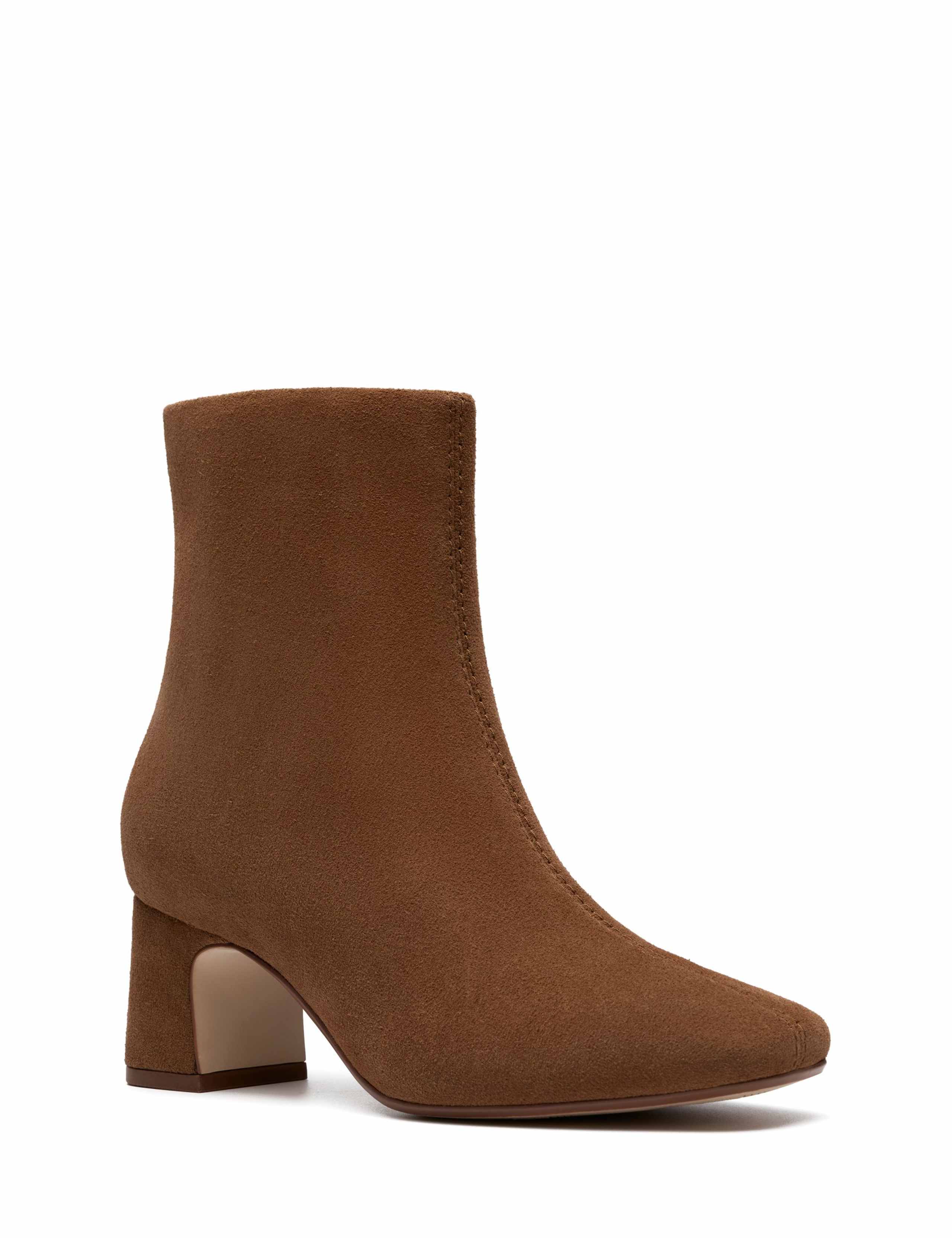 Suede Block Heel Ankle Boots 2 of 6