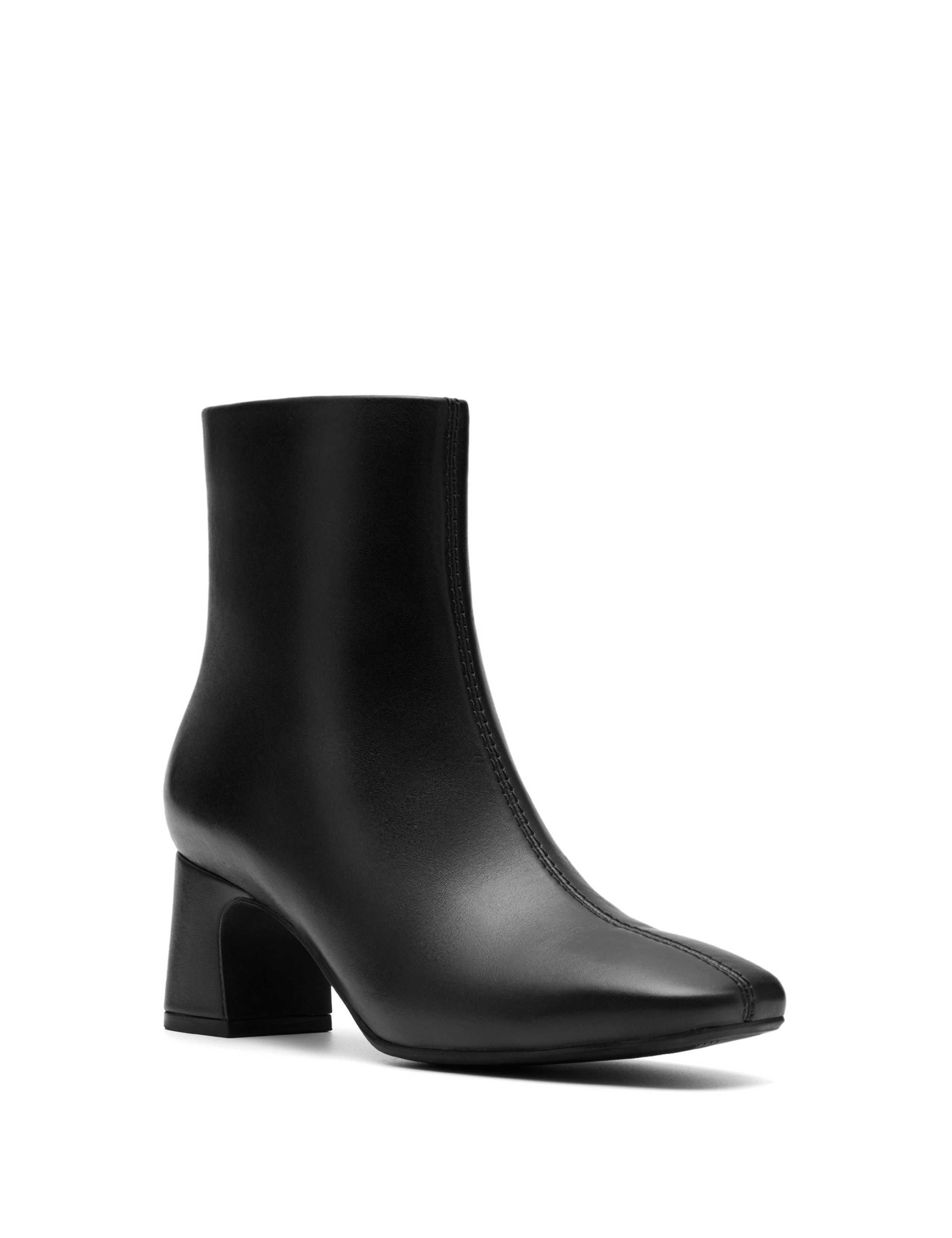 Leather Block Heel Ankle Boots 2 of 6