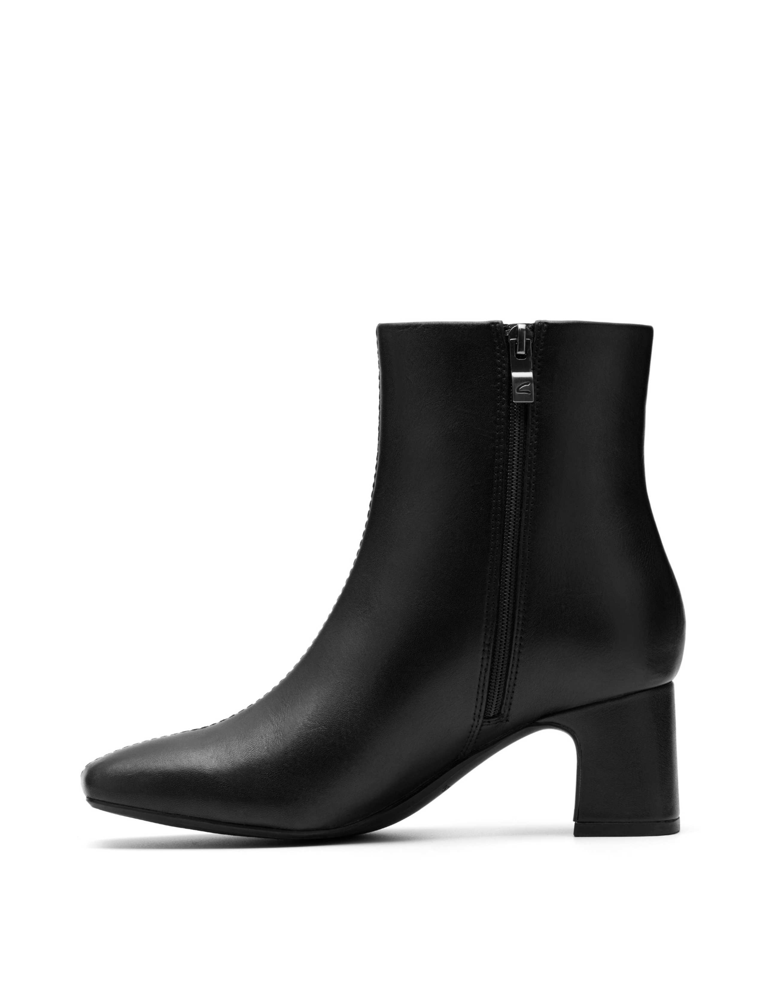 Leather Block Heel Ankle Boots 5 of 6