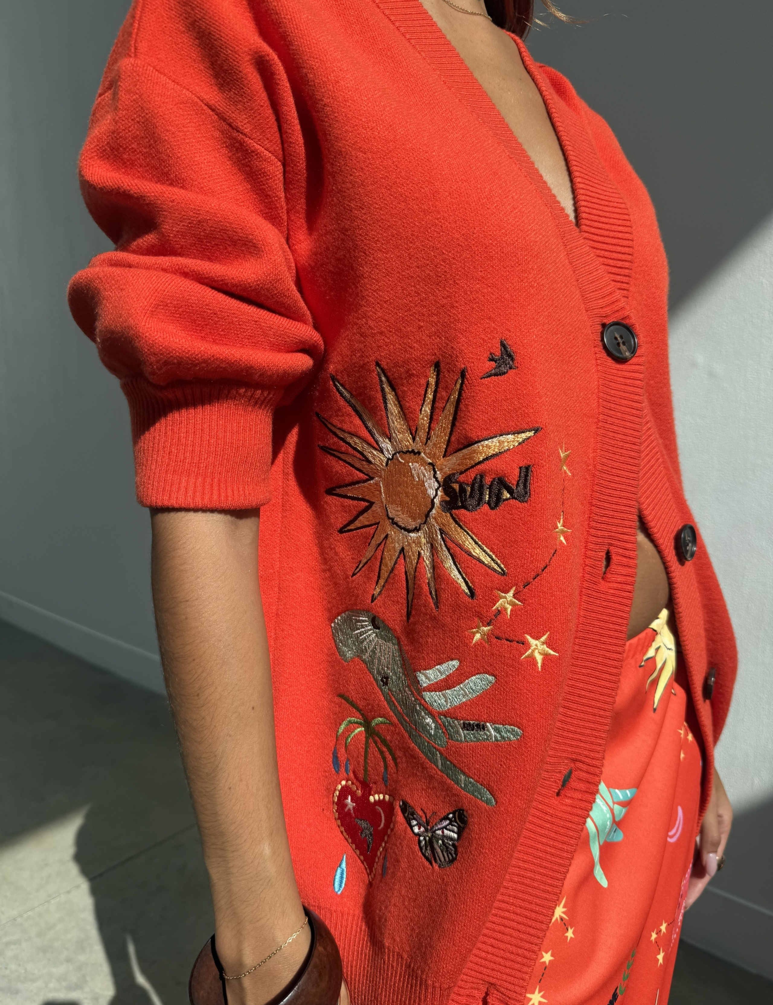 Celestial Embroidered V-Neck Cardigan 4 of 4