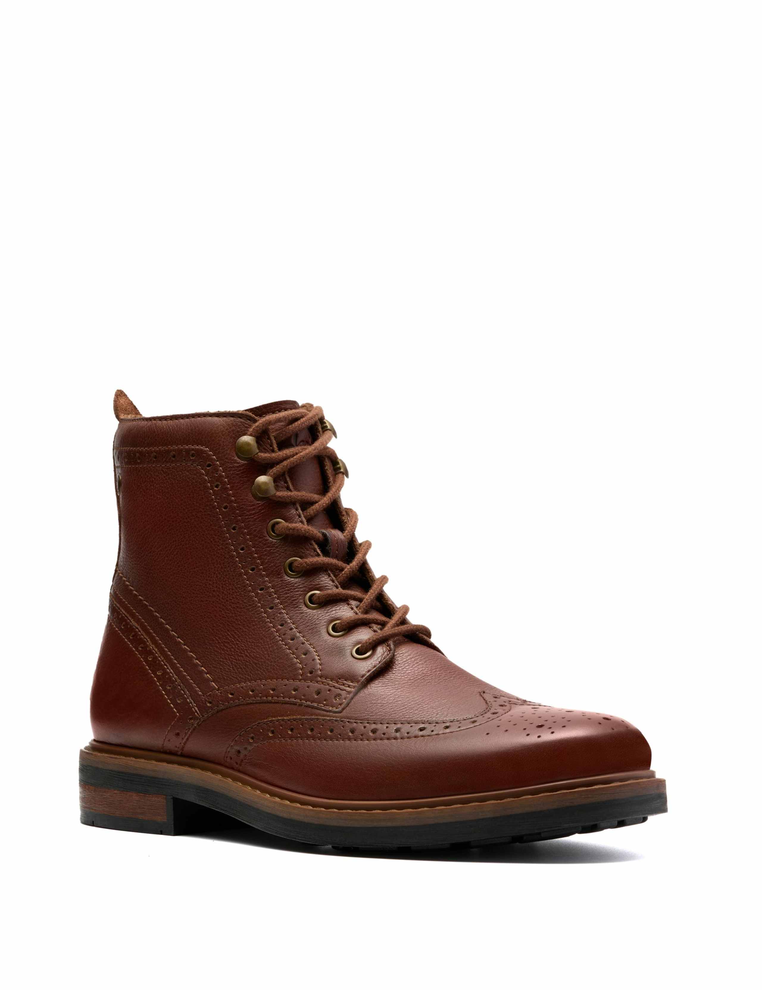 Leather Brogue Casual Boots 2 of 6