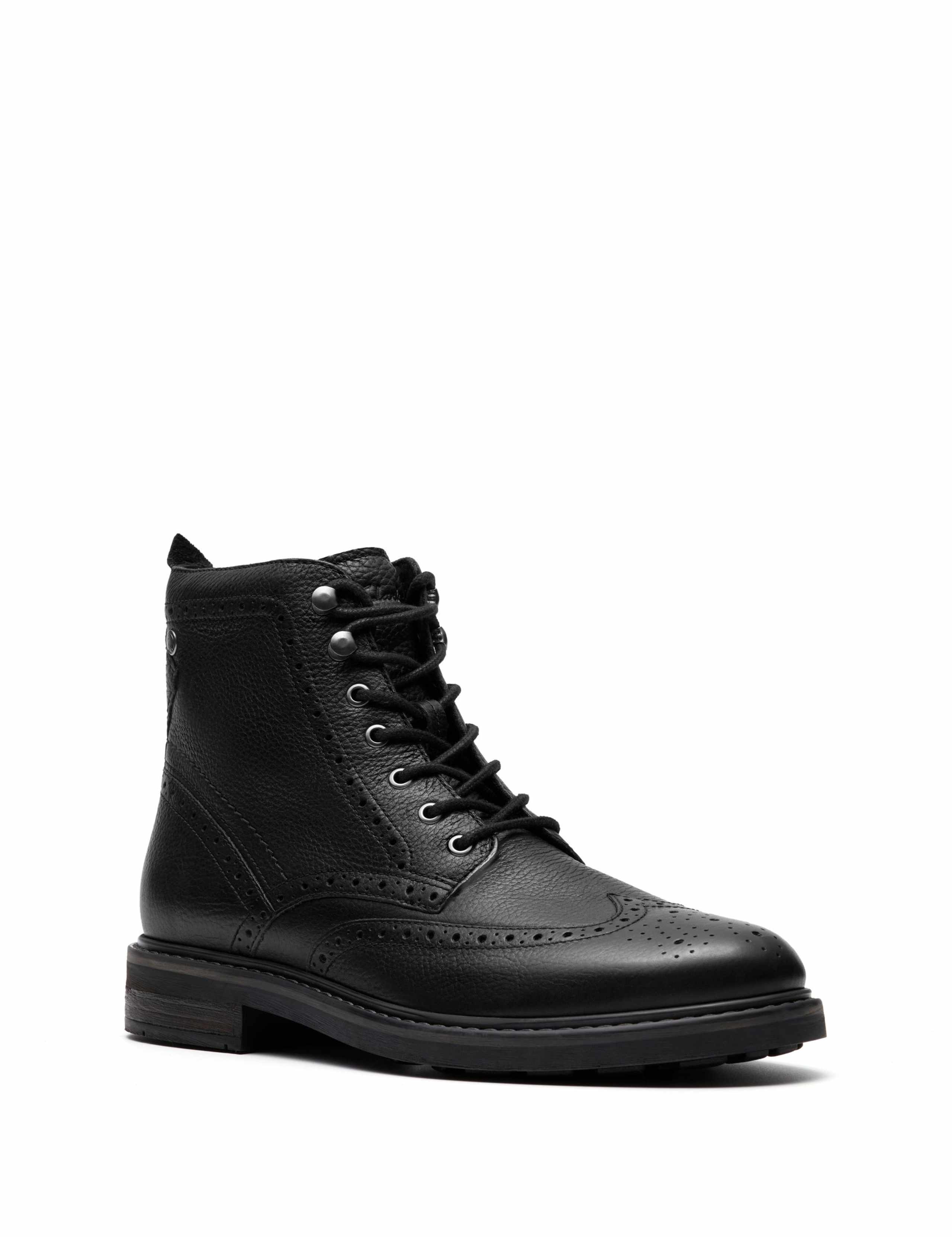 Leather Brogue Casual Boots 2 of 6