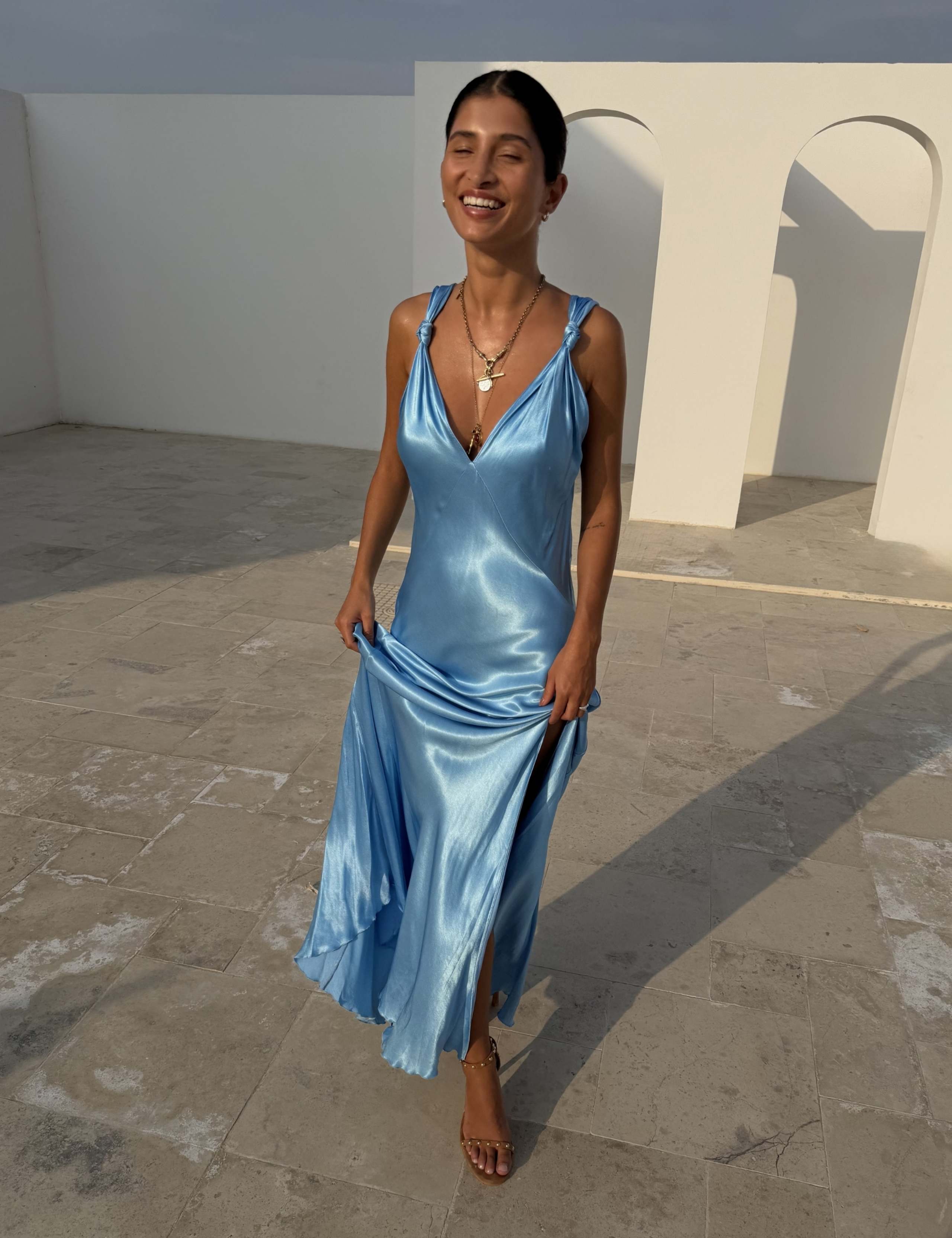 V-Neck Maxi Slip Dress 2 of 5