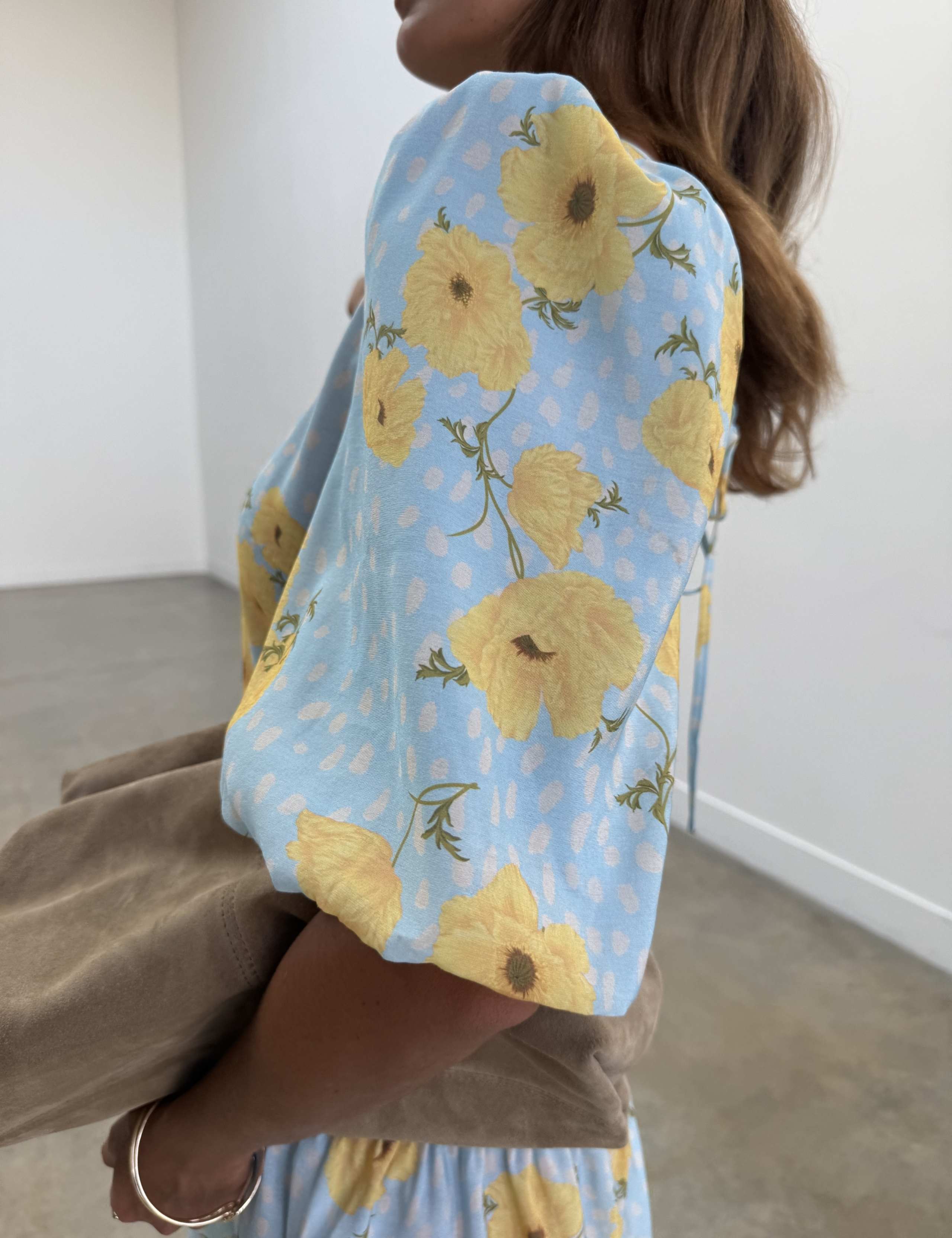 Floral Asymmetric Hem Puff Sleeve Mini Dress 5 of 5