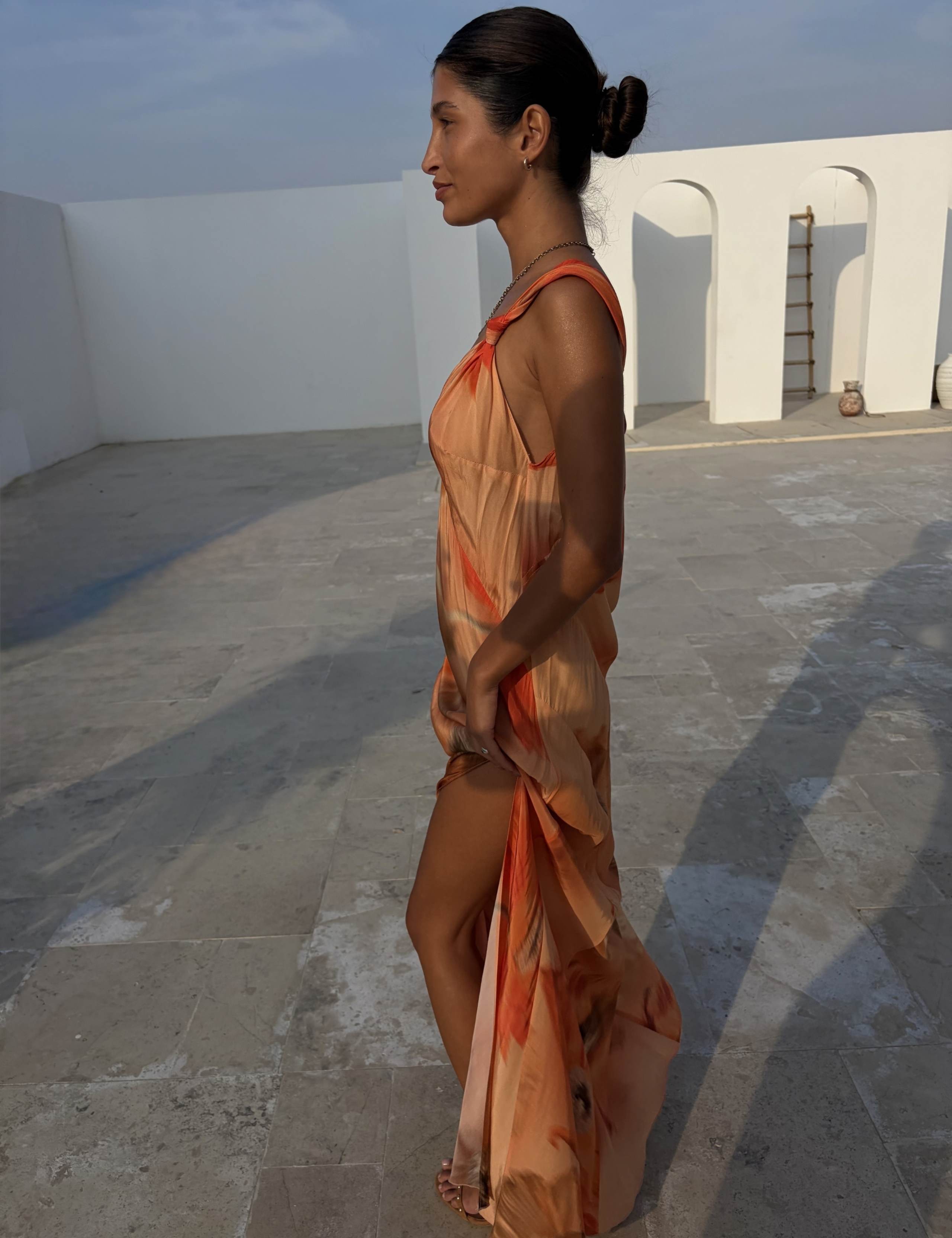 Blurred Floral Print Maxi Slip Dress 3 of 4