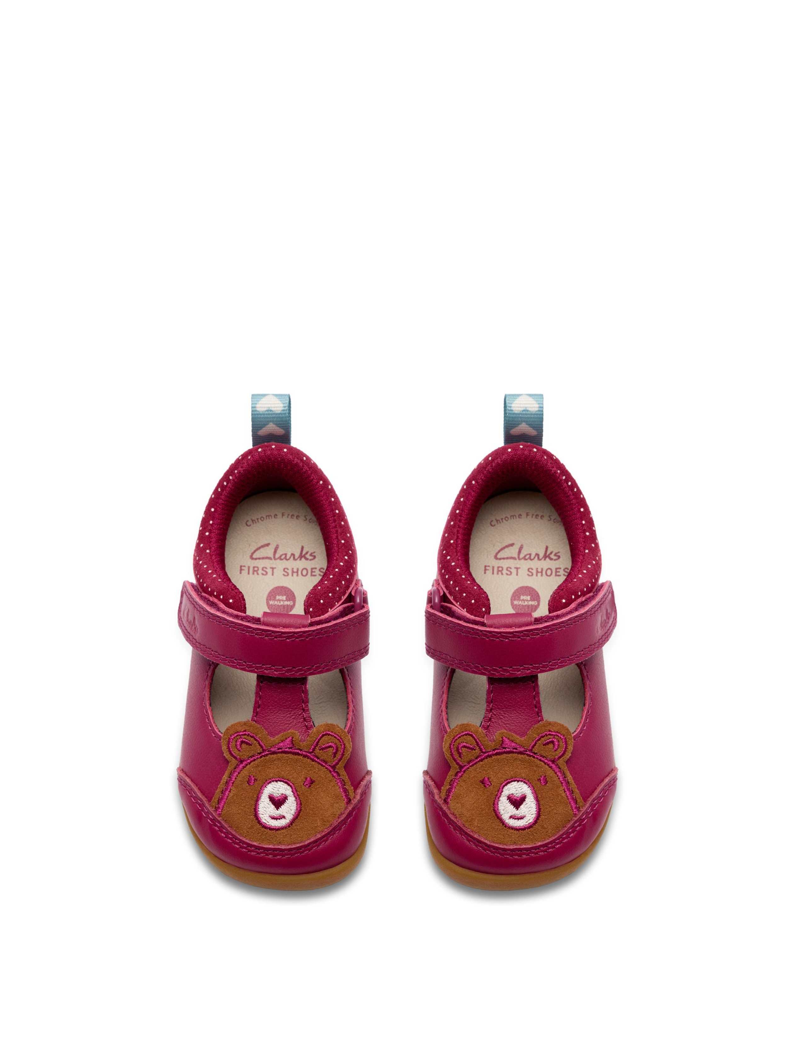 Kids' Leather Bear T-Bar Shoes (3 Small - 5 Small) 3 of 6