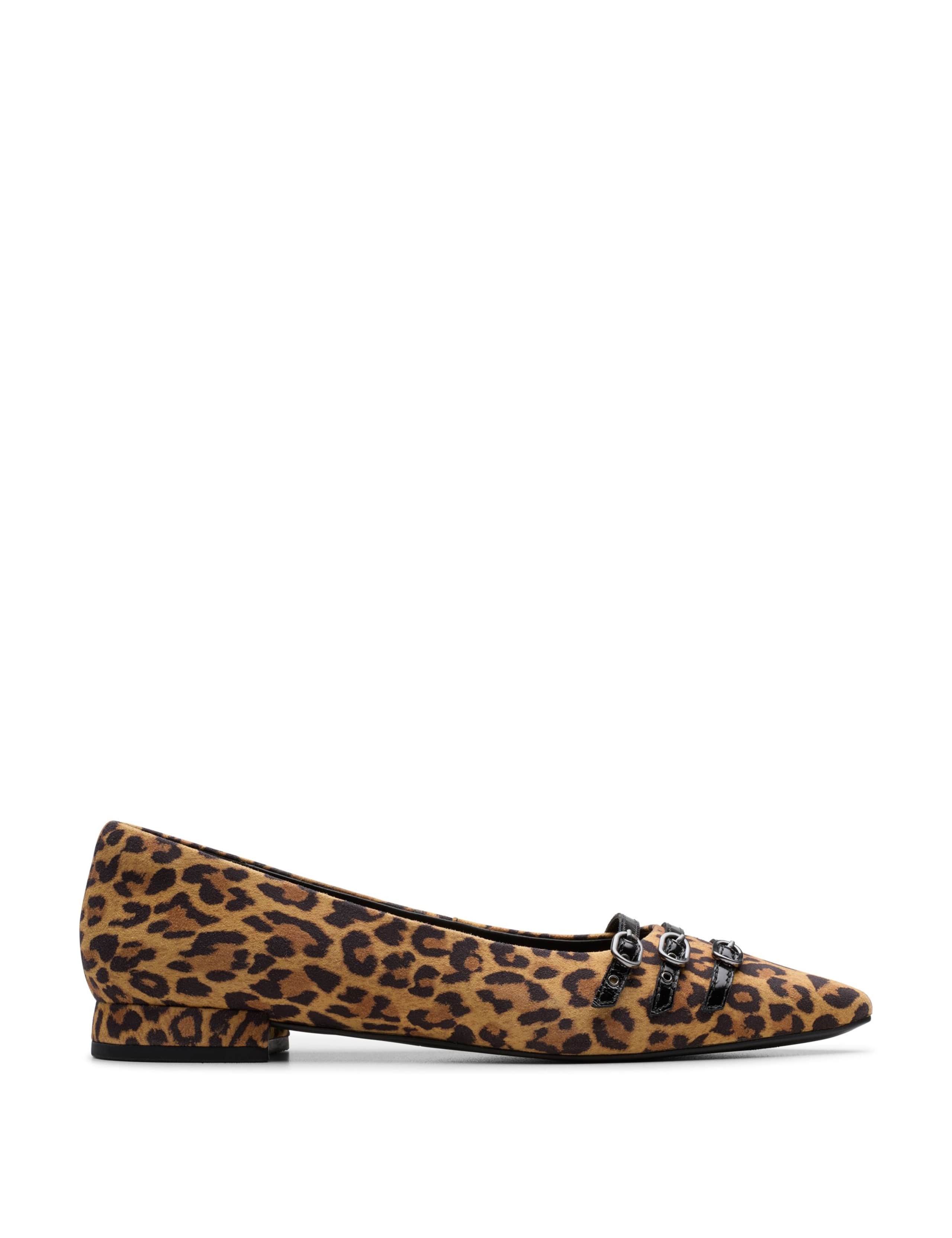 Suede Leopard Print Flat Pointed Pumps 1 of 6